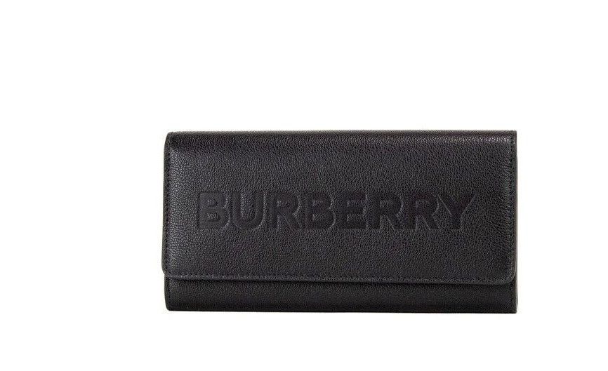 Burberry Embossed Crest Leather International Bifold Wallet In Blue