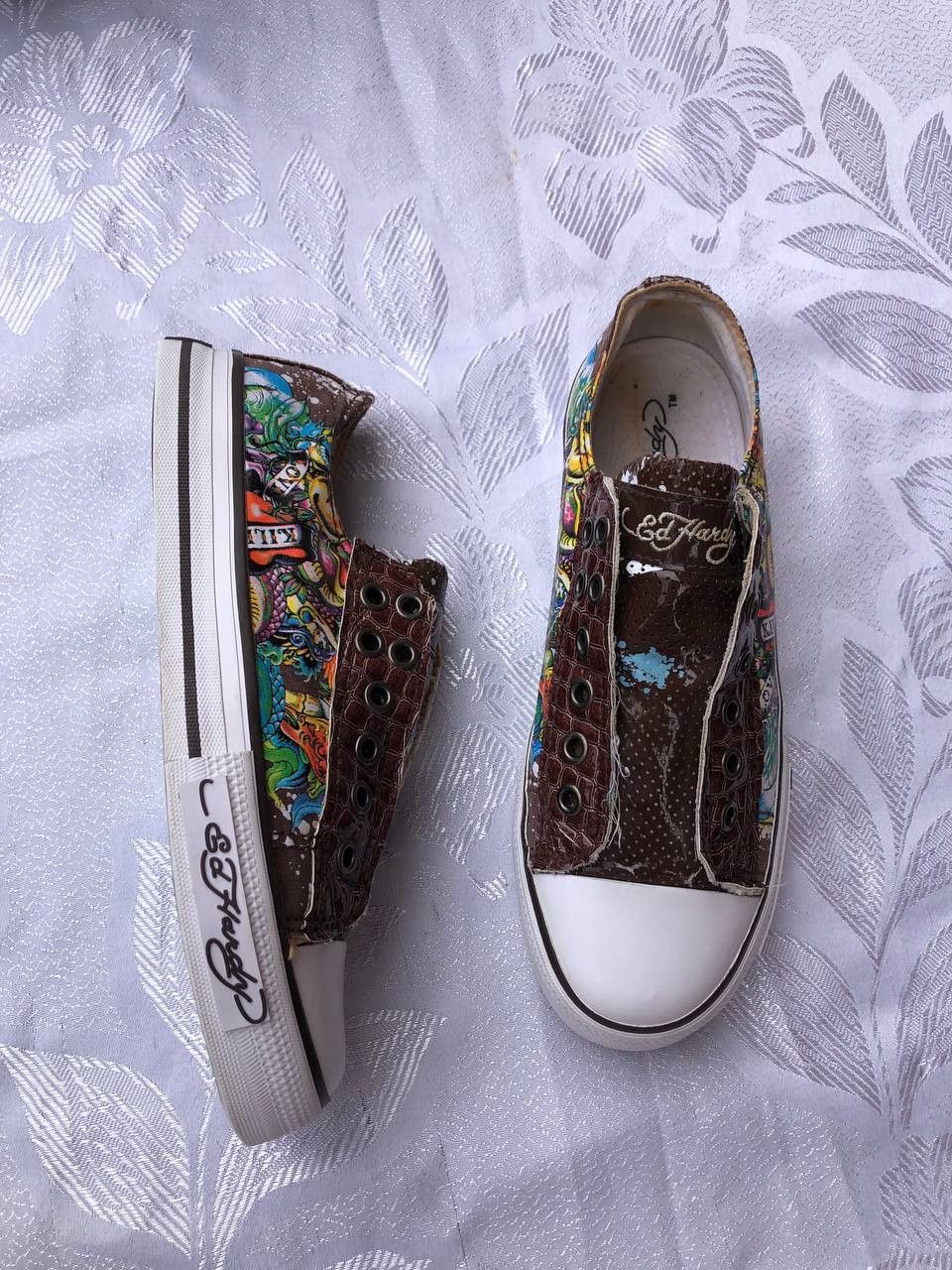 Christian Audigier Y2K vintage Ed hardy shoes sneakers avant garden Streetwear Size US 5 / EU 37 - 3 Thumbnail