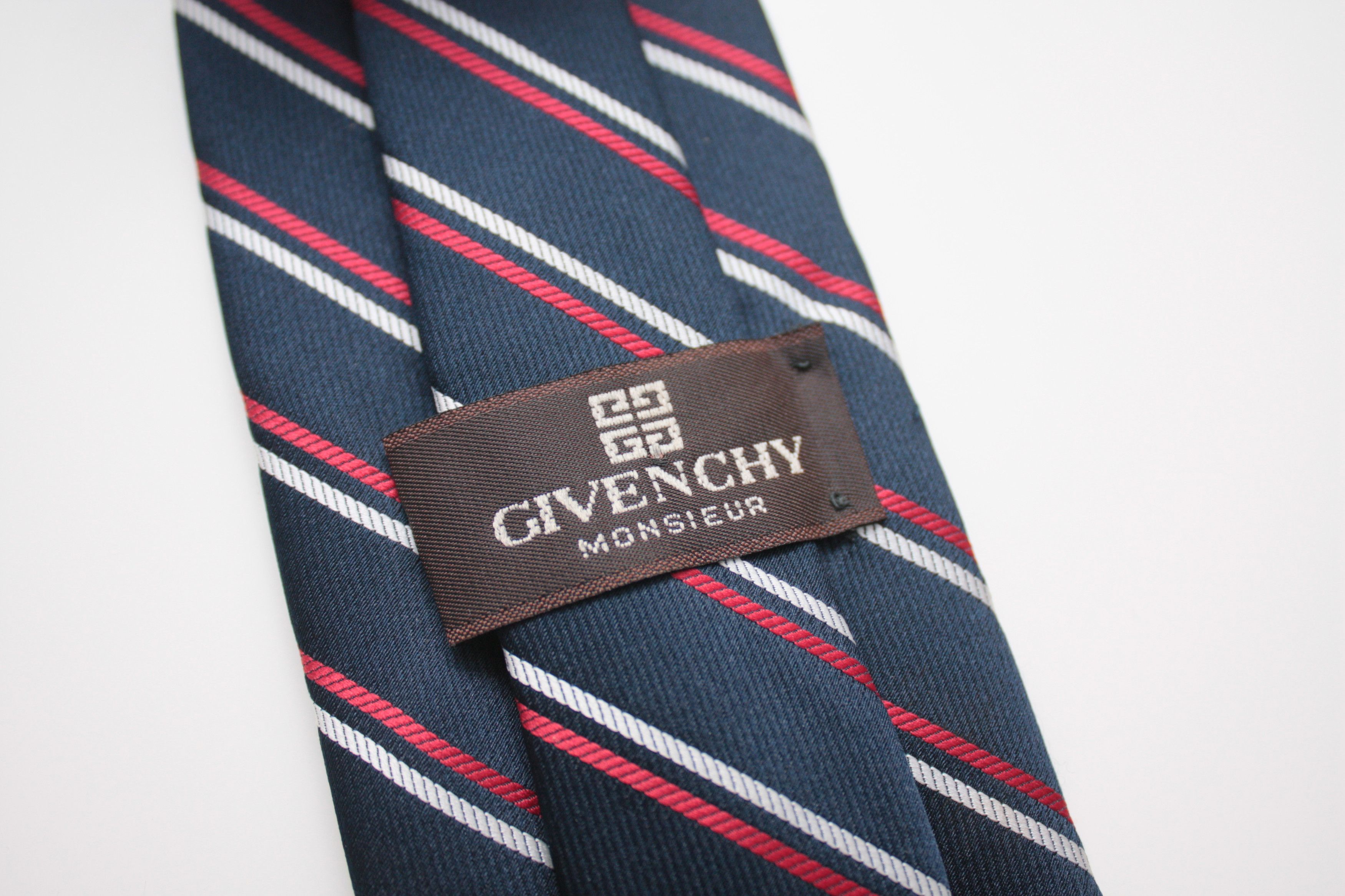 Givenchy Givenchy Monsieur Navy Silk Tie Made In U.S.A. Size ONE SIZE - 3 Thumbnail