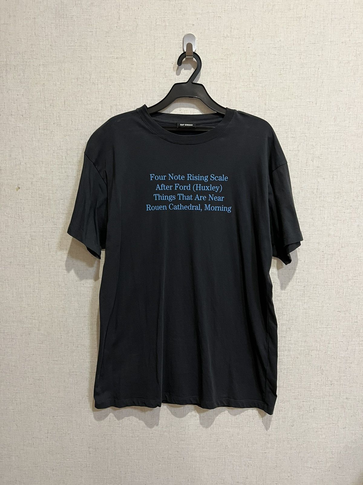 image of Raf Simons Four Note Poem Tee in Bleu, Men's (Size Small)