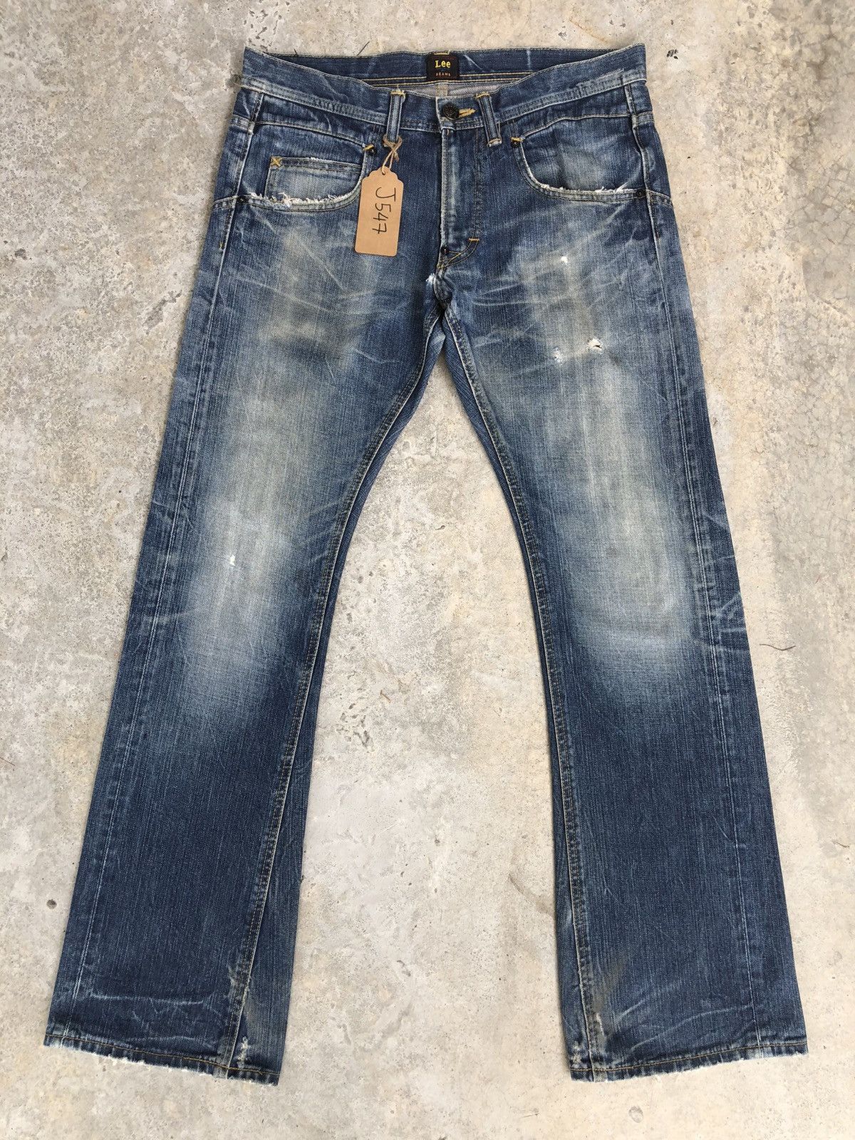 Lee Lee Riders x Beams Flared Jeans Distressed Jeans Size US 33 - 1 Thumbnail