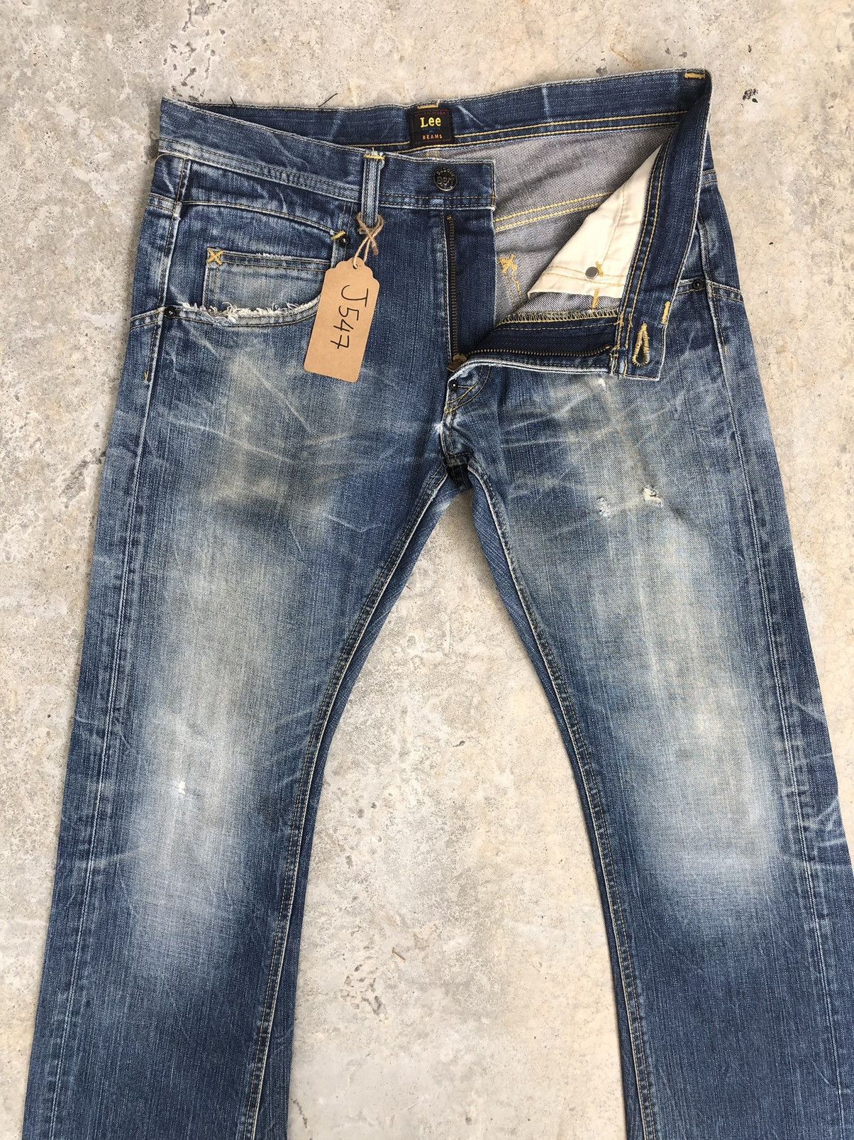 Lee Lee Riders x Beams Flared Jeans Distressed Jeans Size US 33 - 3 Thumbnail