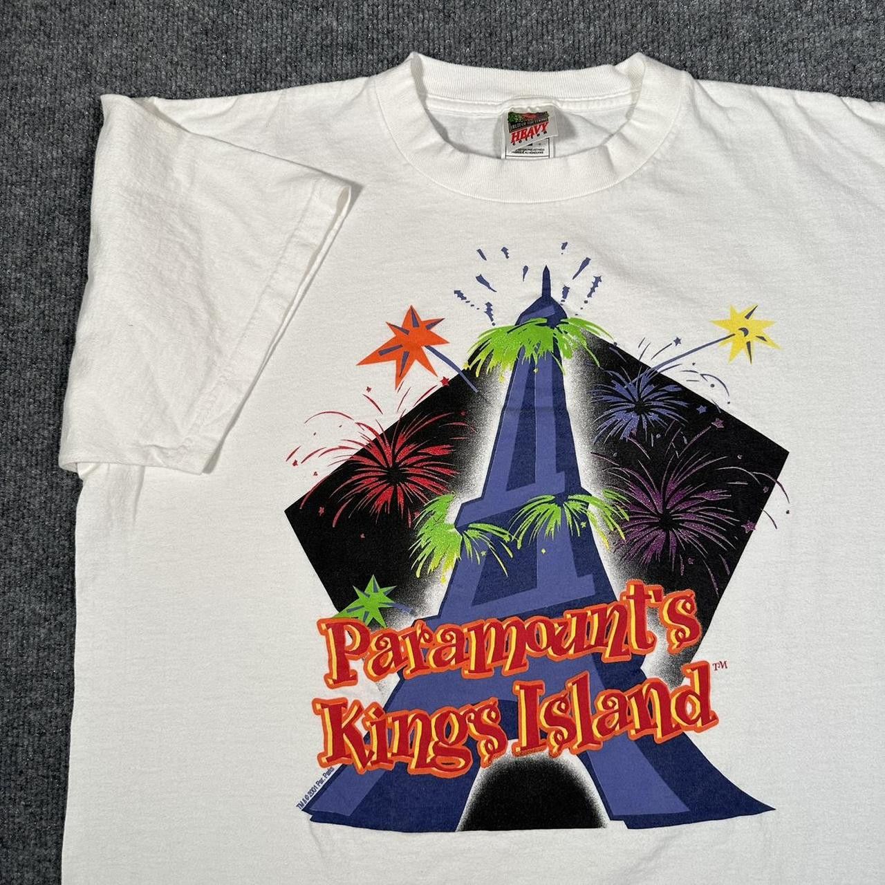 Vintage vintage white paramount island theme park cartoon t-shirt | Grailed