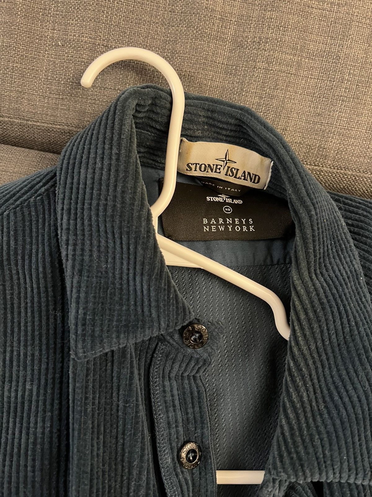 Stone island blue corduroy RARE L/S shirt Barney’s L
