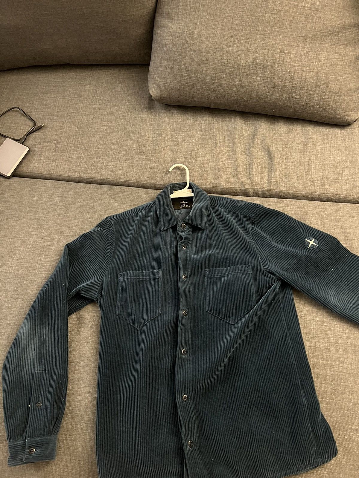 Stone island blue corduroy RARE L/S shirt Barney’s L