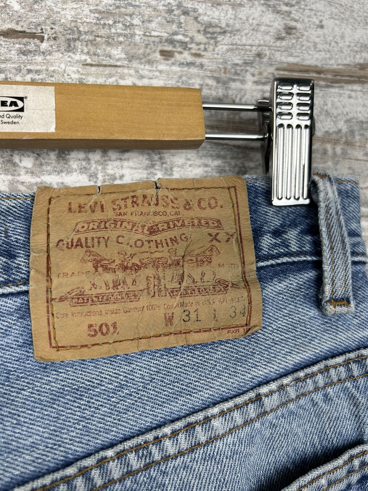 Levi's × Levi's Vintage Clothing Mens Rare Made In USA Levis jeans denim 501 size 31 vintage Size US 31 - 4 Thumbnail