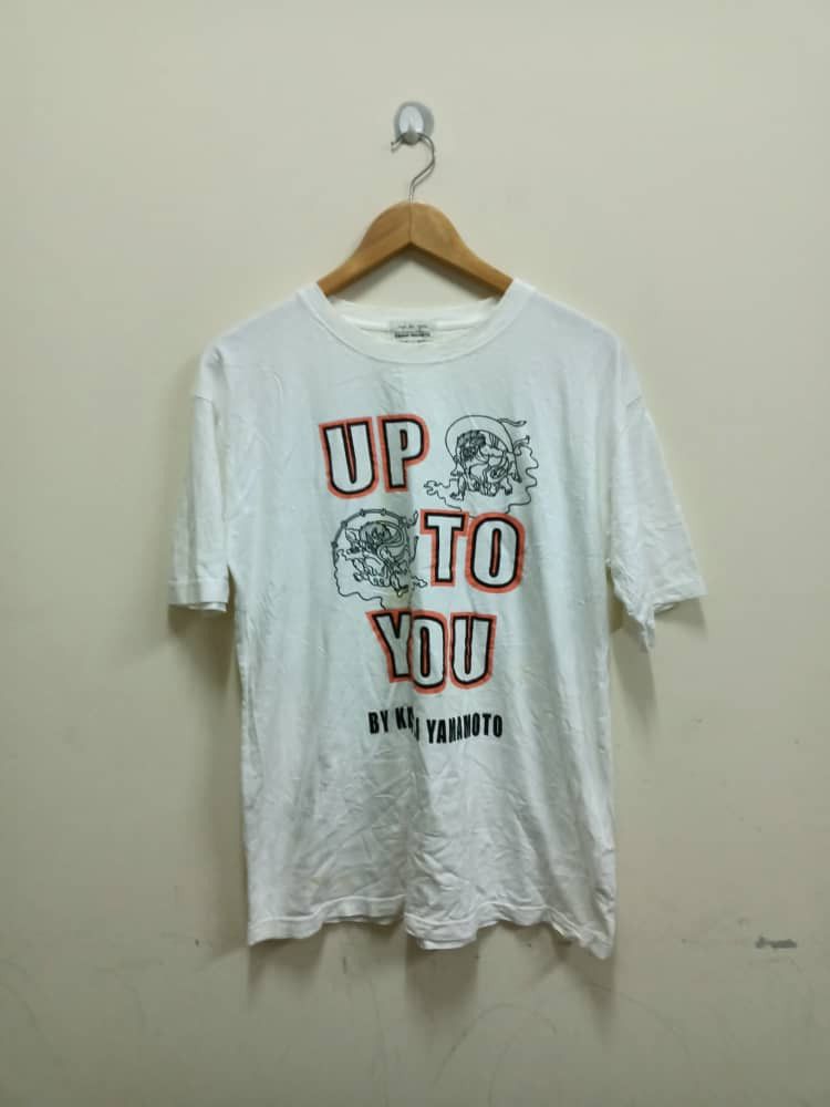 image of Kansai Yamamoto Up To You T-Shirt in White, Men's (Size Large)