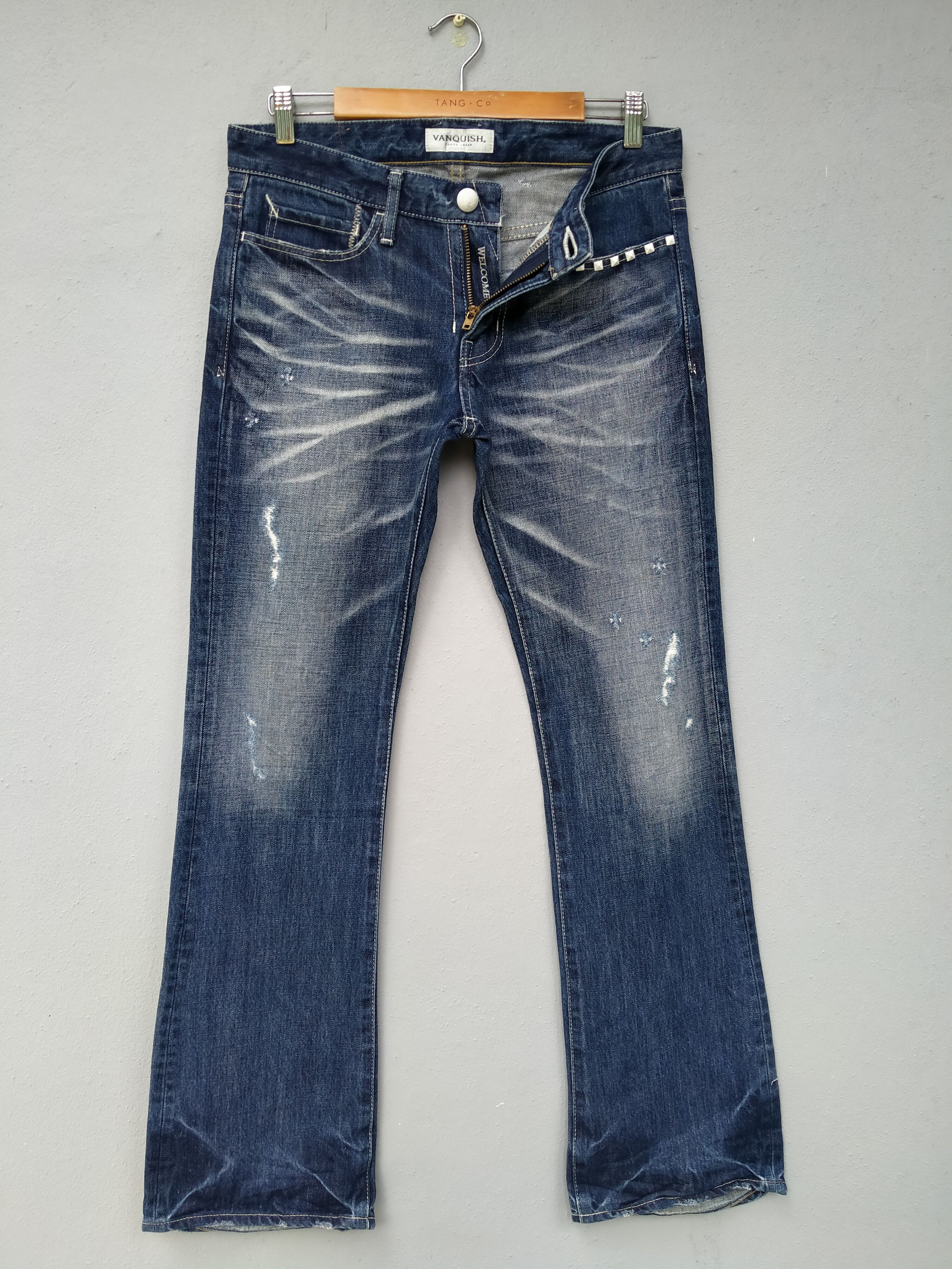 Vanquish Vintage Vanquish Distressed Flare Denim Spark Low Rise Jeans Size US 32 / EU 48 - 1 Thumbnail