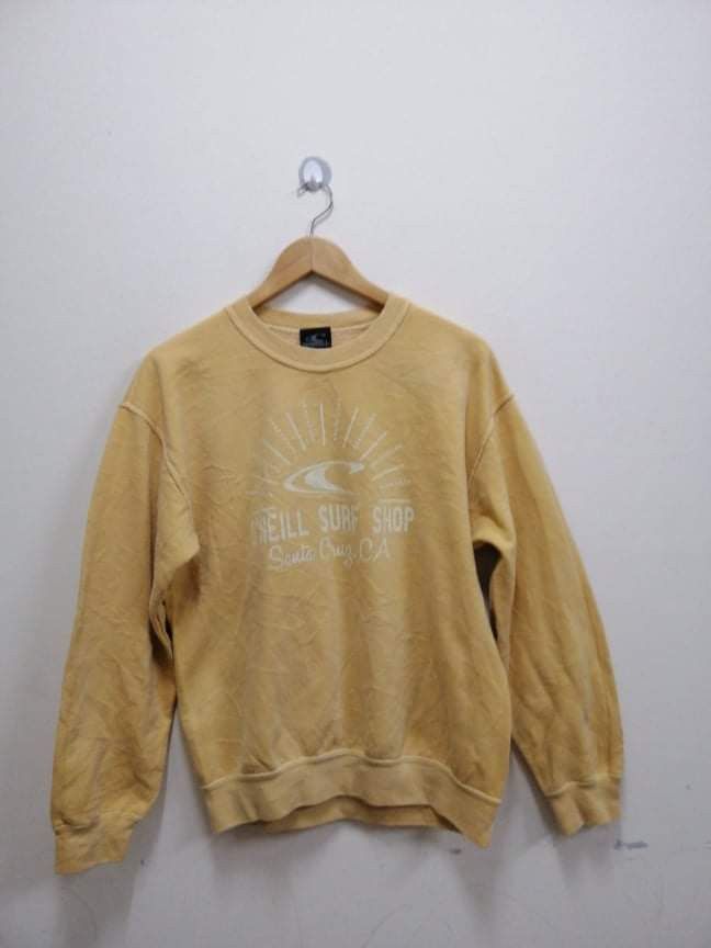 image of Vintage Oneill Surfing Sweatshirt in Yellow, Men's (Size Medium)