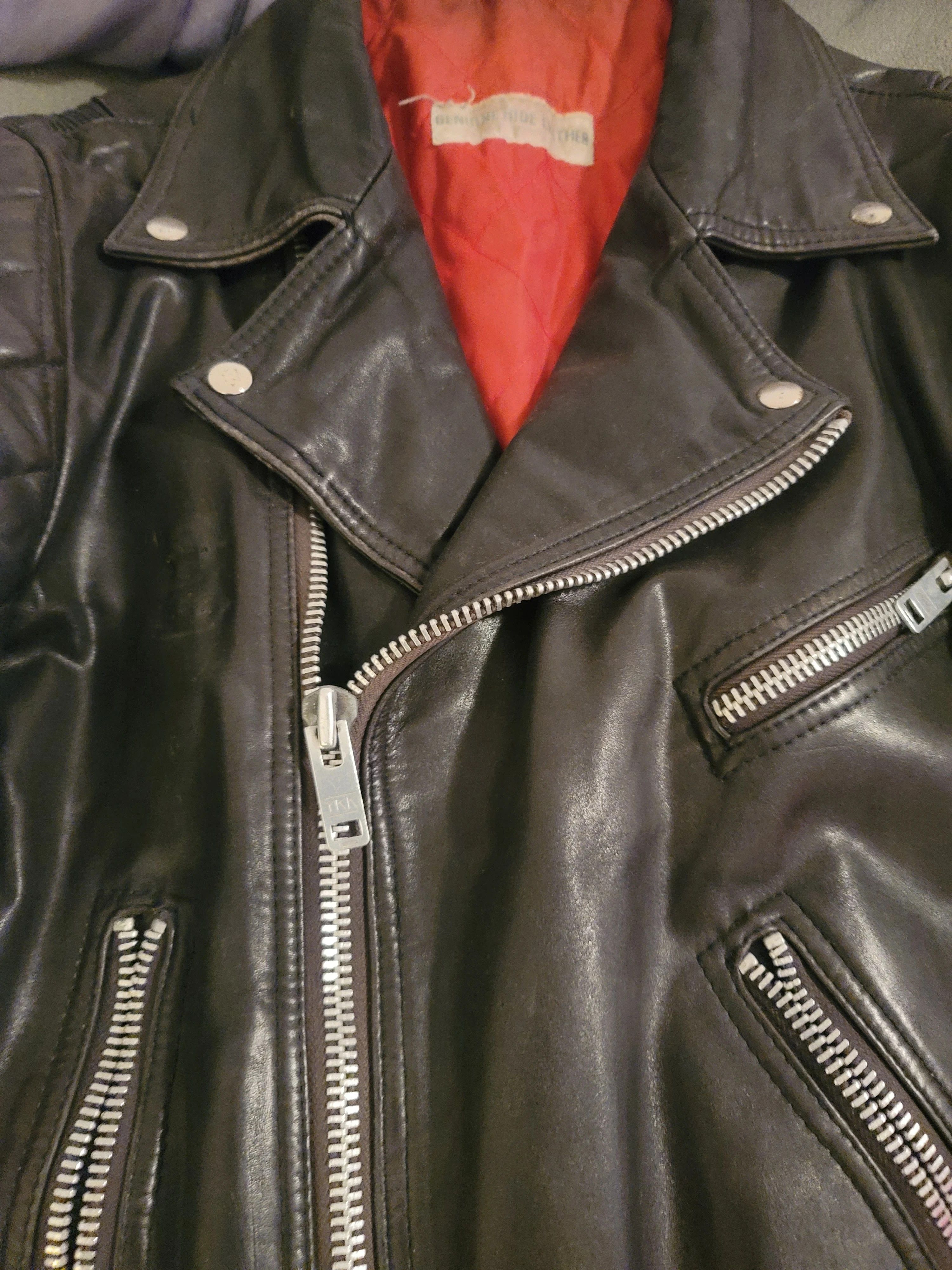 Vintage vintage black leather motorcycle jacket heavy weight Size US M / EU 48-50 / 2 - 2 Thumbnail