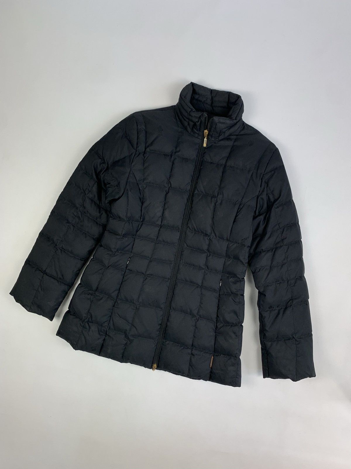 image of Moncler Vintage Women’S Monogram Multilogo Down Jacket Size 1 in Black, Women's