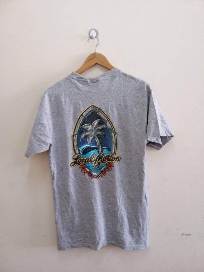 image of Vintage Local Motion T-Shirt Made In Usa in Silver, Men's (Size Medium)