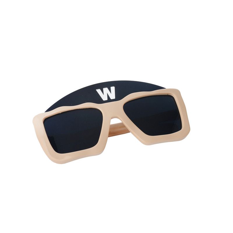 image of Archival Clothing x Linda Farrow Walter Van Beirendonck Cream Acetate Square Sunglasses, Men's