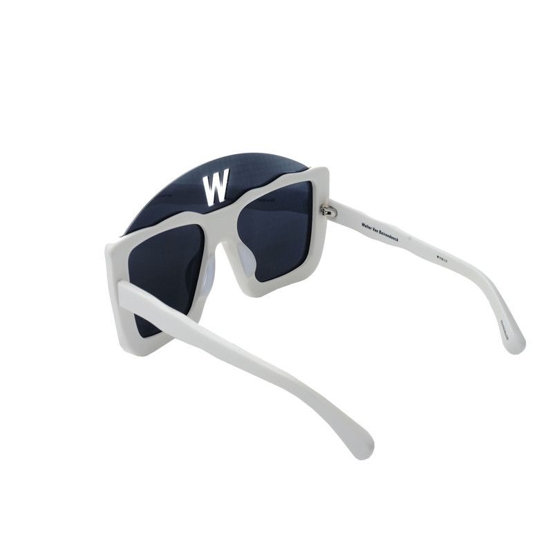 Linda Farrow × Walter Van Beirendonck Walter Van Beirendonck White Acetate Square Sunglasses Size ONE SIZE - 4 Thumbnail