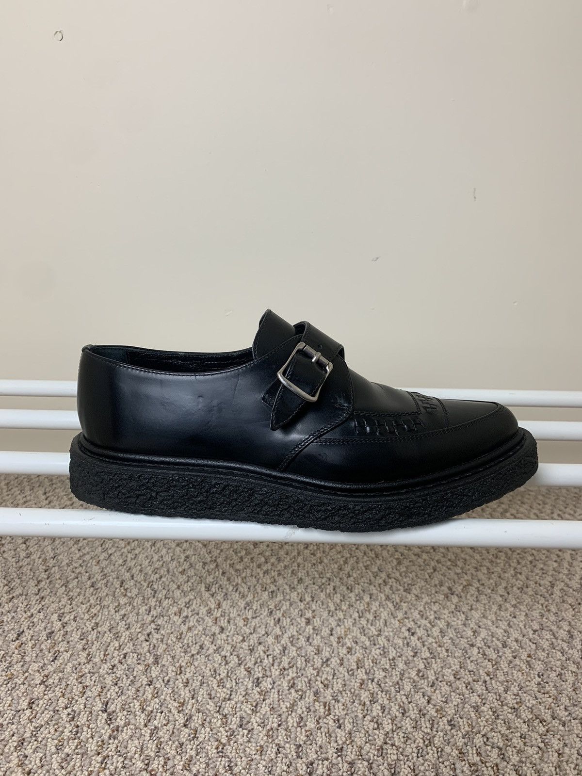 Hedi Slimane × Saint Laurent Paris Saint Laurent Paris AW14 Black Leather Monk Strap Creepers Size US 6 / EU 39 - 4 Thumbnail