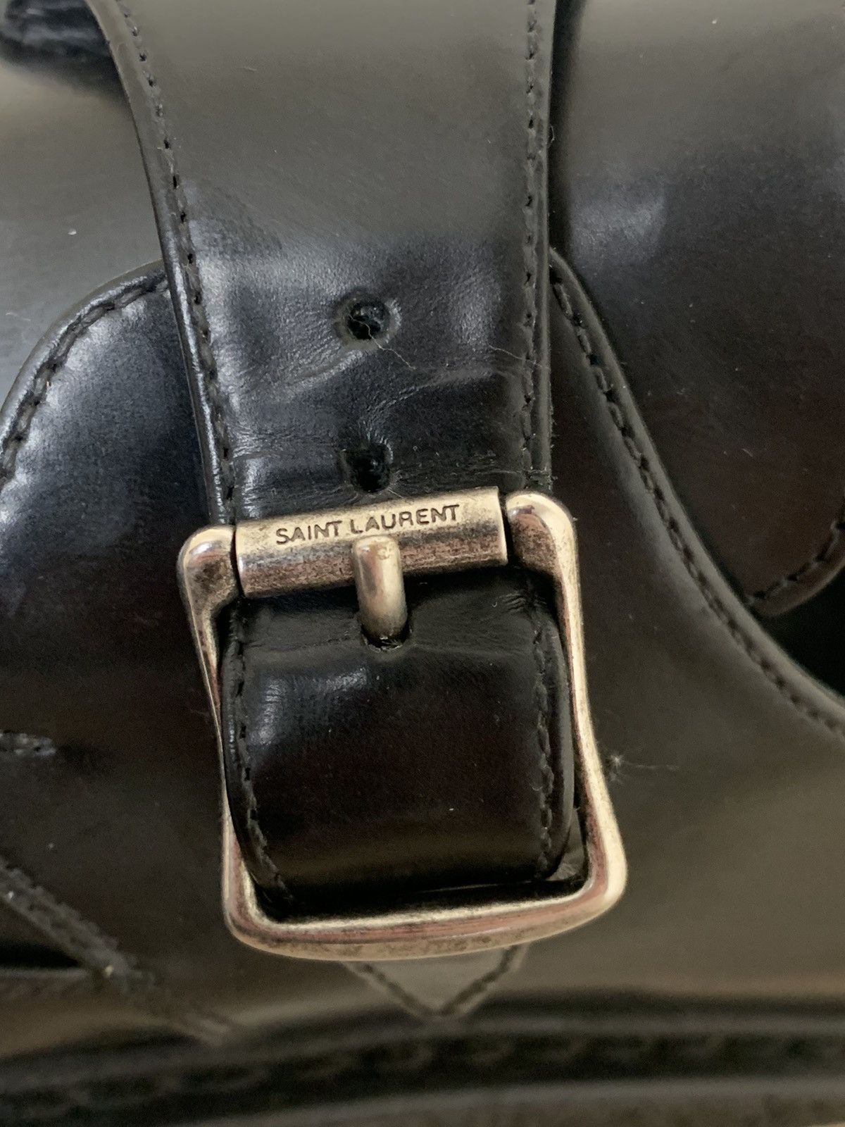 Hedi Slimane × Saint Laurent Paris Saint Laurent Paris AW14 Black Leather Monk Strap Creepers Size US 6 / EU 39 - 11 Thumbnail