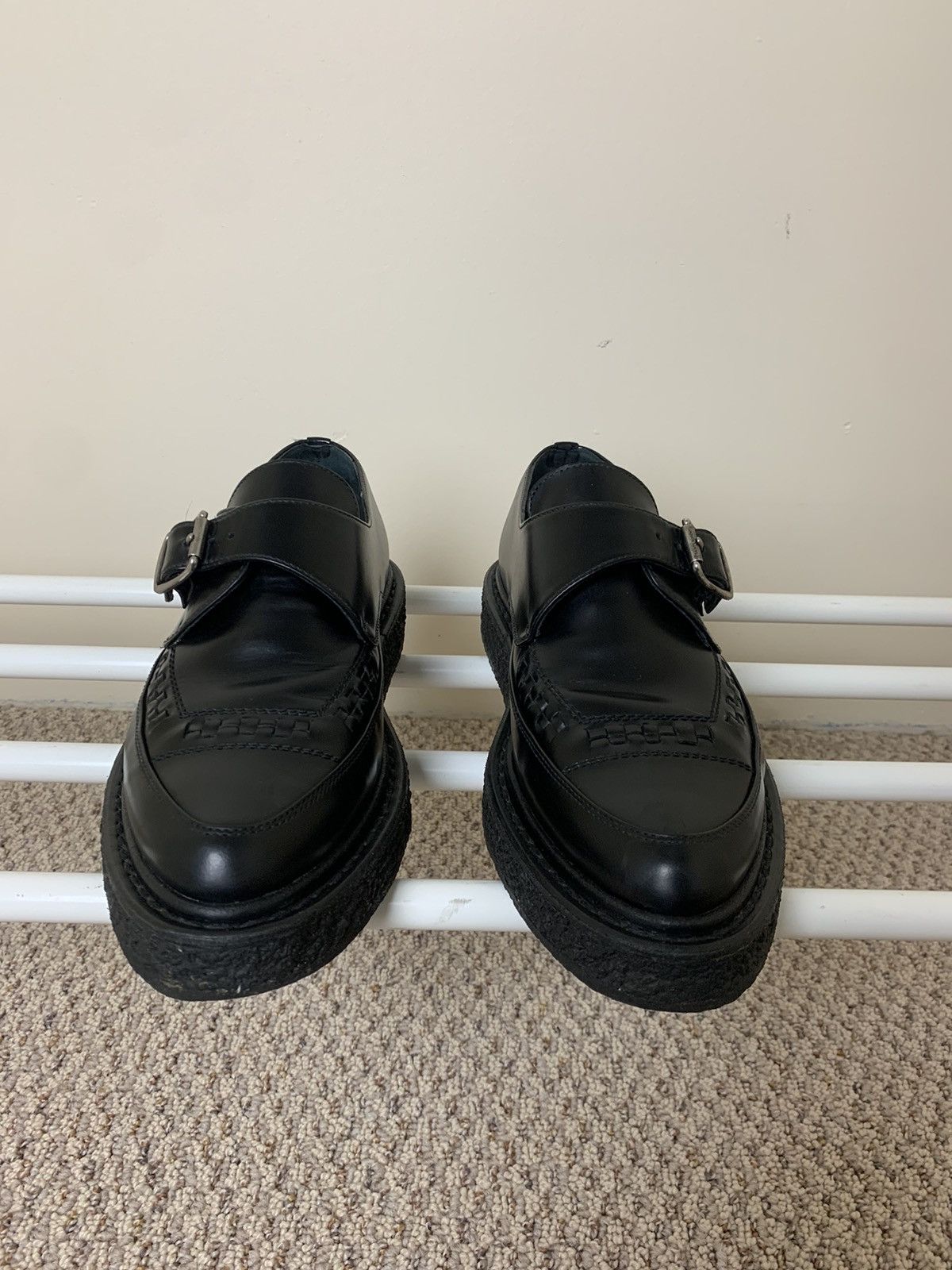 Hedi Slimane × Saint Laurent Paris Saint Laurent Paris AW14 Black Leather Monk Strap Creepers Size US 6 / EU 39 - 3 Thumbnail