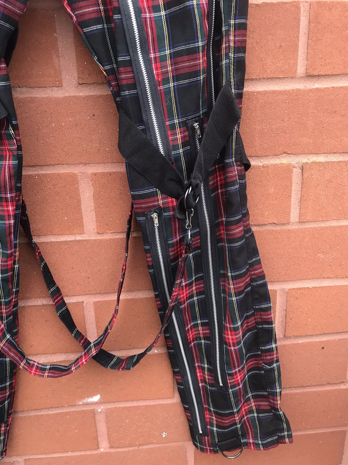 Vintage Vintage UK made tartan bondage punk multizipper pants Size US 36 / EU 52 - 6 Thumbnail