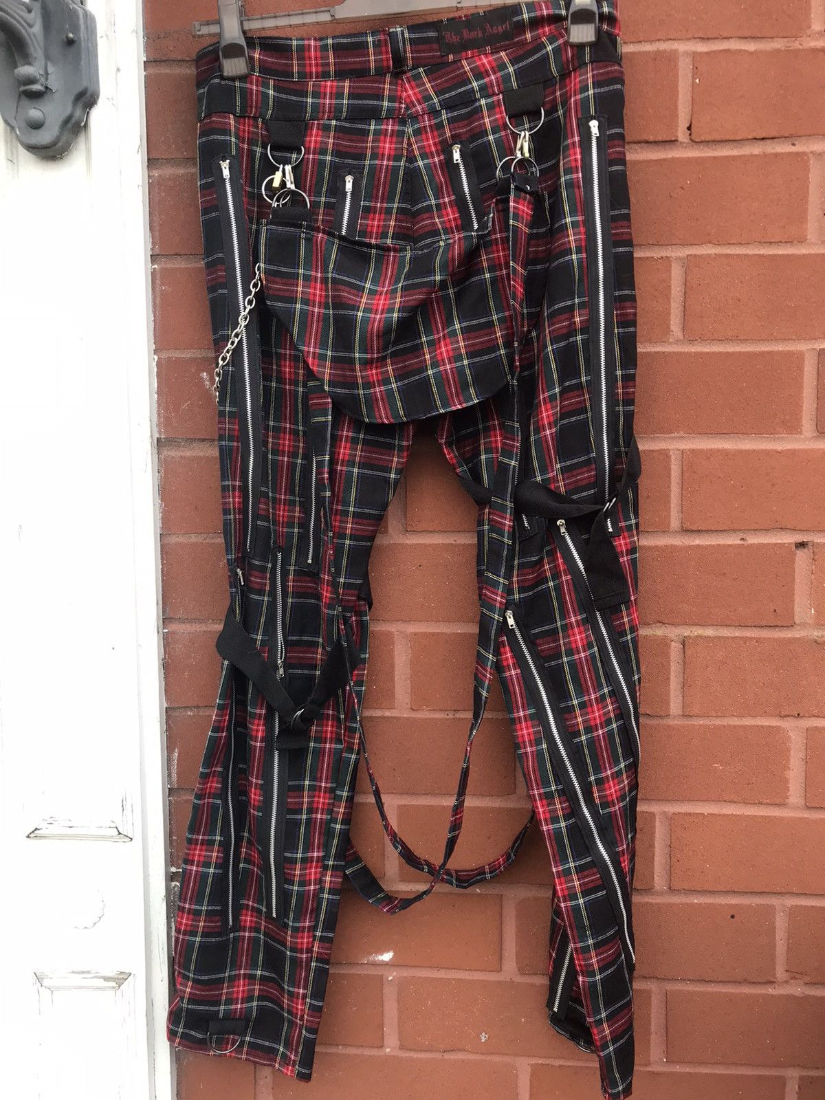 Vintage Vintage UK made tartan bondage punk multizipper pants Size US 36 / EU 52 - 8 Thumbnail