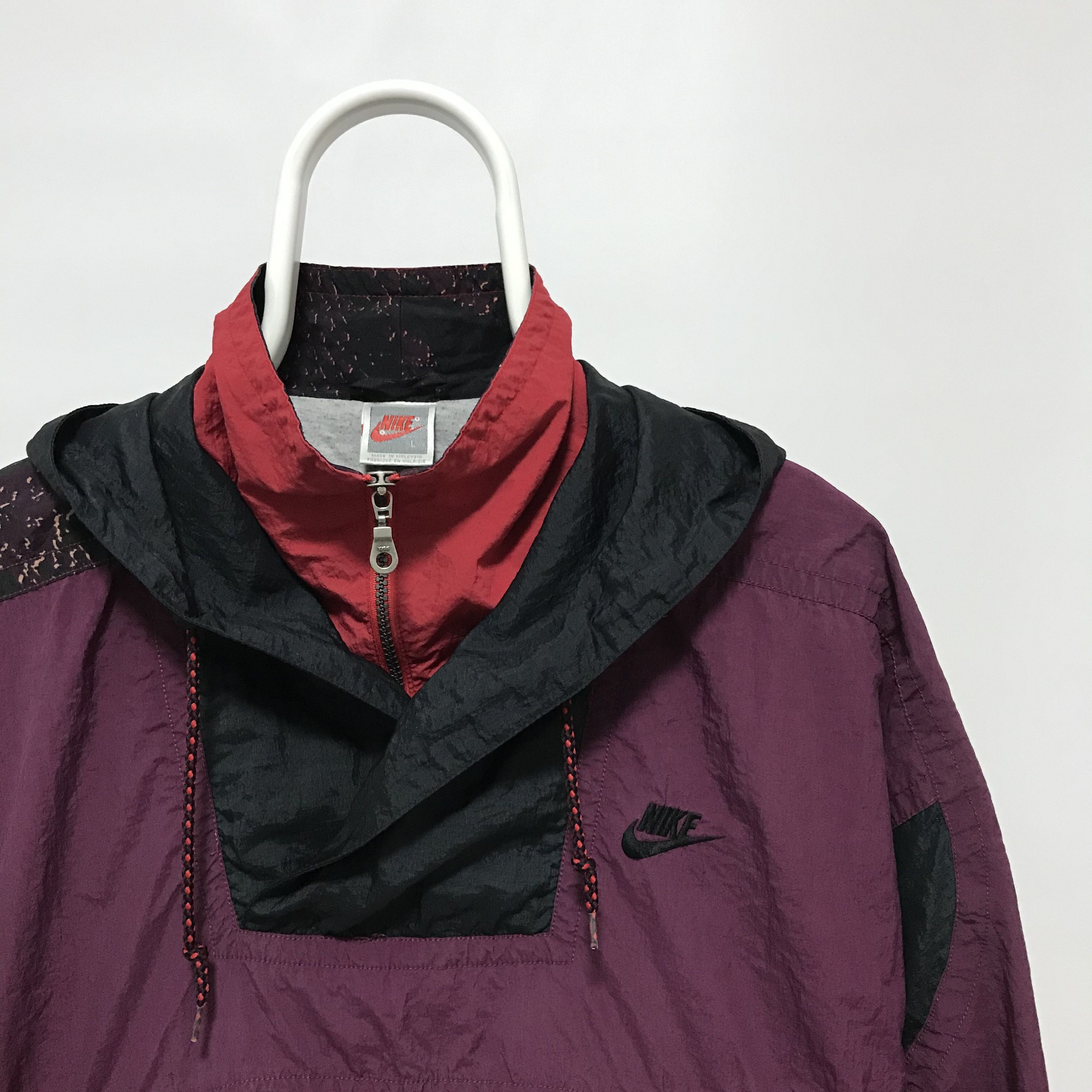 Nike × Vintage NIKE Vintage Anorak Jacket Big Logo 90s Rare Swoosh Size US L / EU 52-54 / 3 - 3 Thumbnail