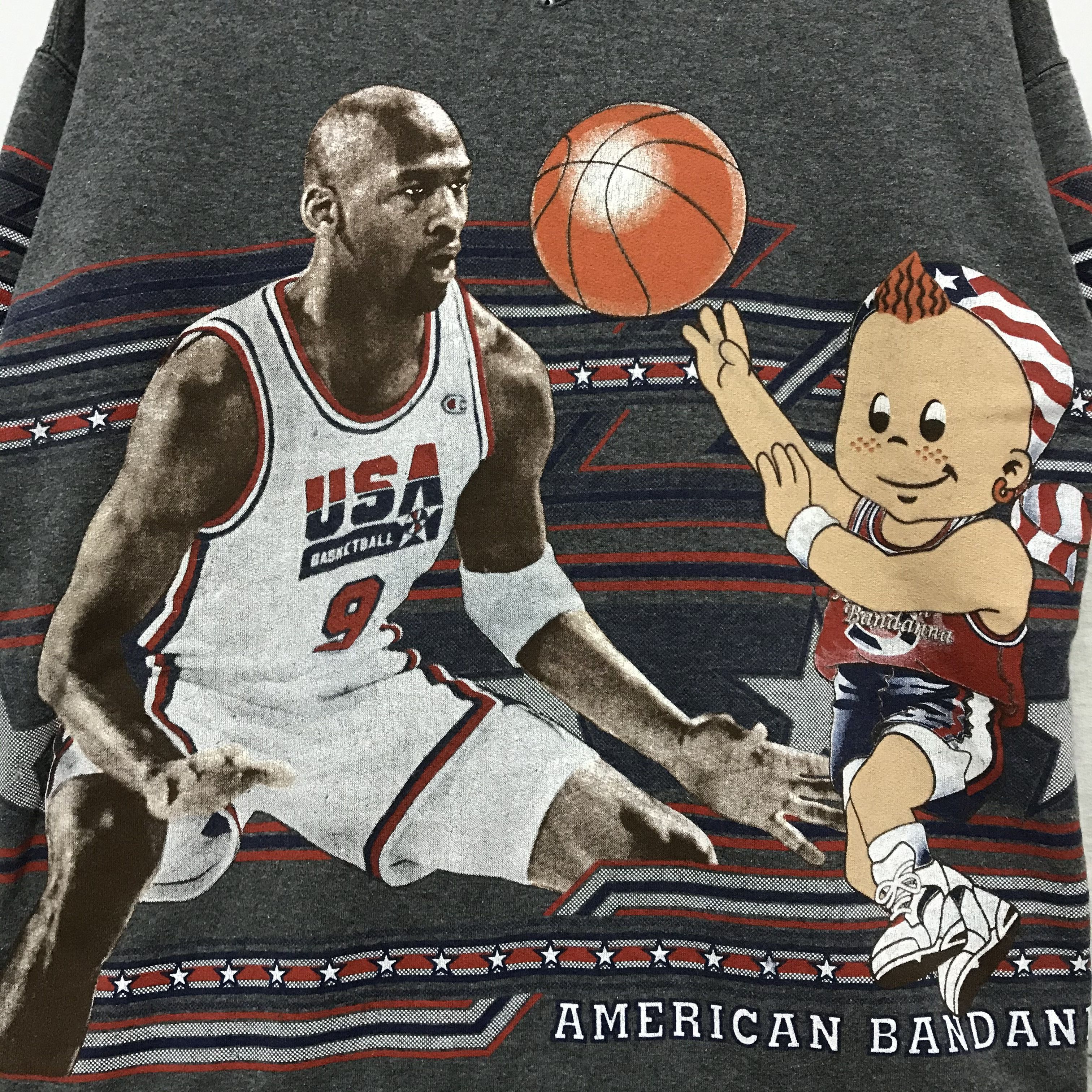 MICHAEL JORDAN Vintage Hoodie USA Basketball Rare NBA 90s