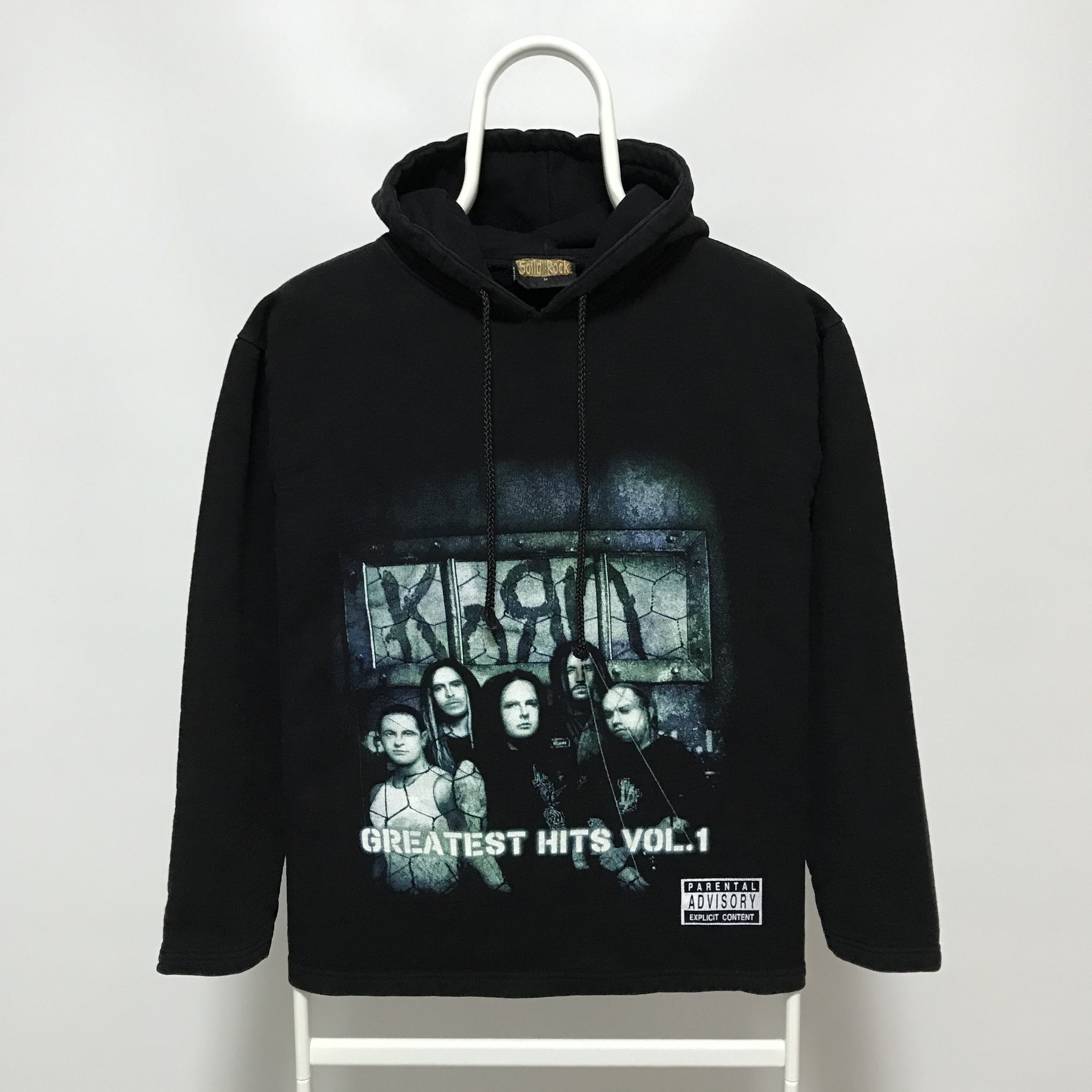 image of Band Tees x Rock Band Korn Greatest Hits Vol. 1 Vintage Hoodie Rock Band in Black (Size Small)