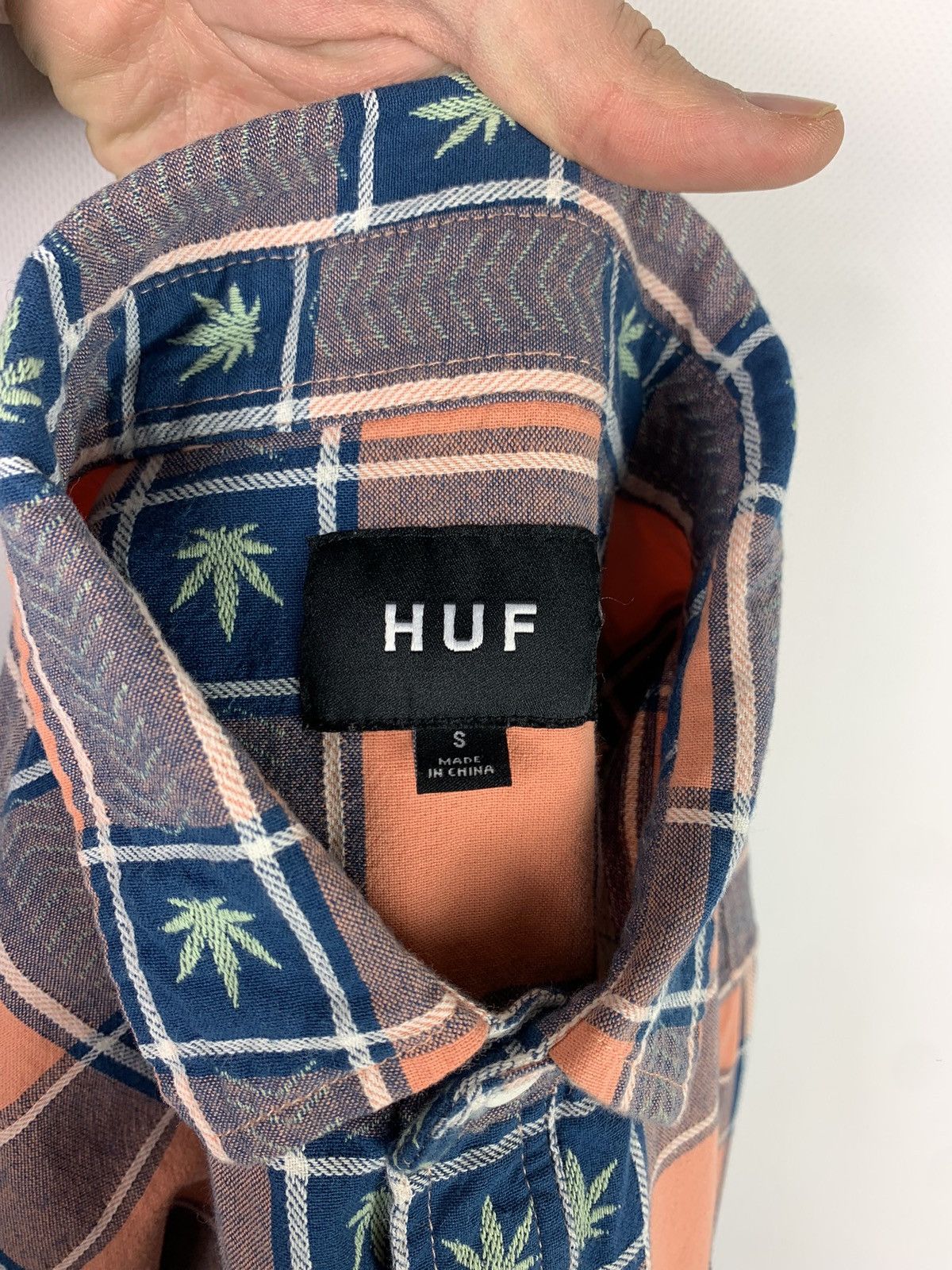 Huf HUF men’s long sleeve checked Hemp cannabis logo shirt Size US S / EU 44-46 / 1 - 7 Thumbnail