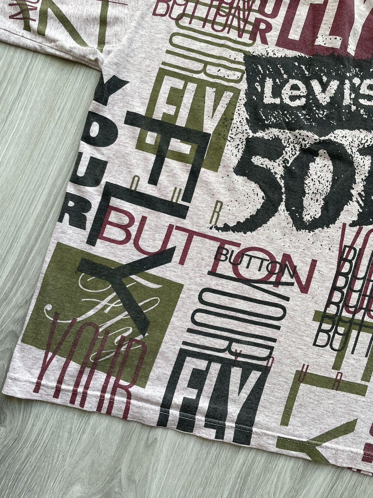 Levi's × Levi's Vintage Clothing Vintage 90’s Levis 501 Buton Your Fly Tee t-shirt Size US L / EU 52-54 / 3 - 9 Thumbnail