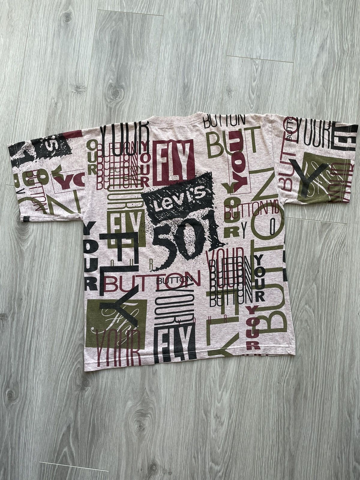 Levi's × Levi's Vintage Clothing Vintage 90’s Levis 501 Buton Your Fly Tee t-shirt Size US L / EU 52-54 / 3 - 7 Thumbnail