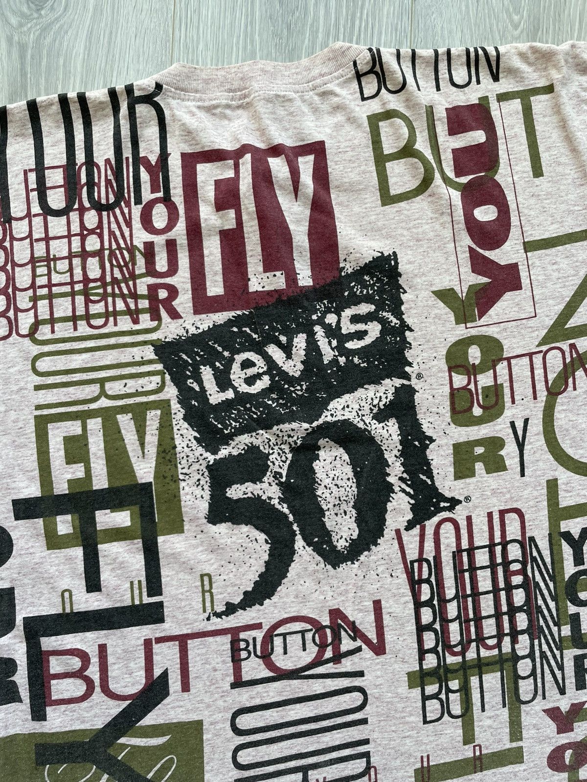 Levi's × Levi's Vintage Clothing Vintage 90’s Levis 501 Buton Your Fly Tee t-shirt Size US L / EU 52-54 / 3 - 8 Thumbnail