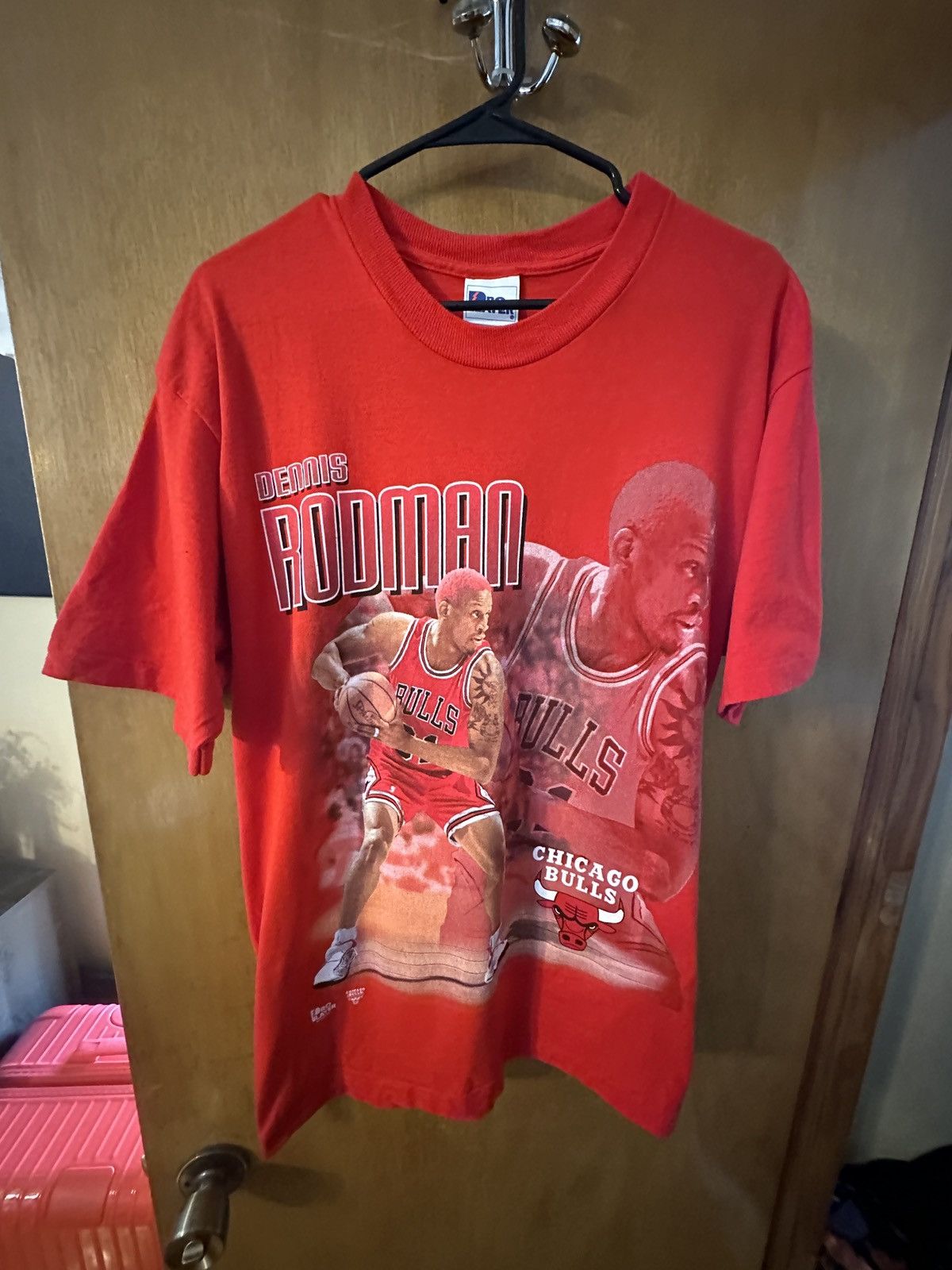 VTG 90s Dennis Rodman Chicago Bulls Caricature T-Shirt Pro Player