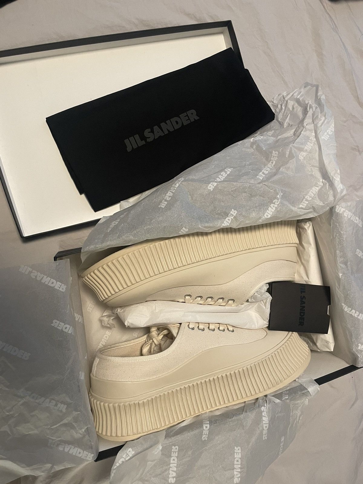 Jil Sander Jil Sander Off White Canvas Sneakers Size 41 (fits 42 too) Size US 8 / EU 41 - 5 Thumbnail