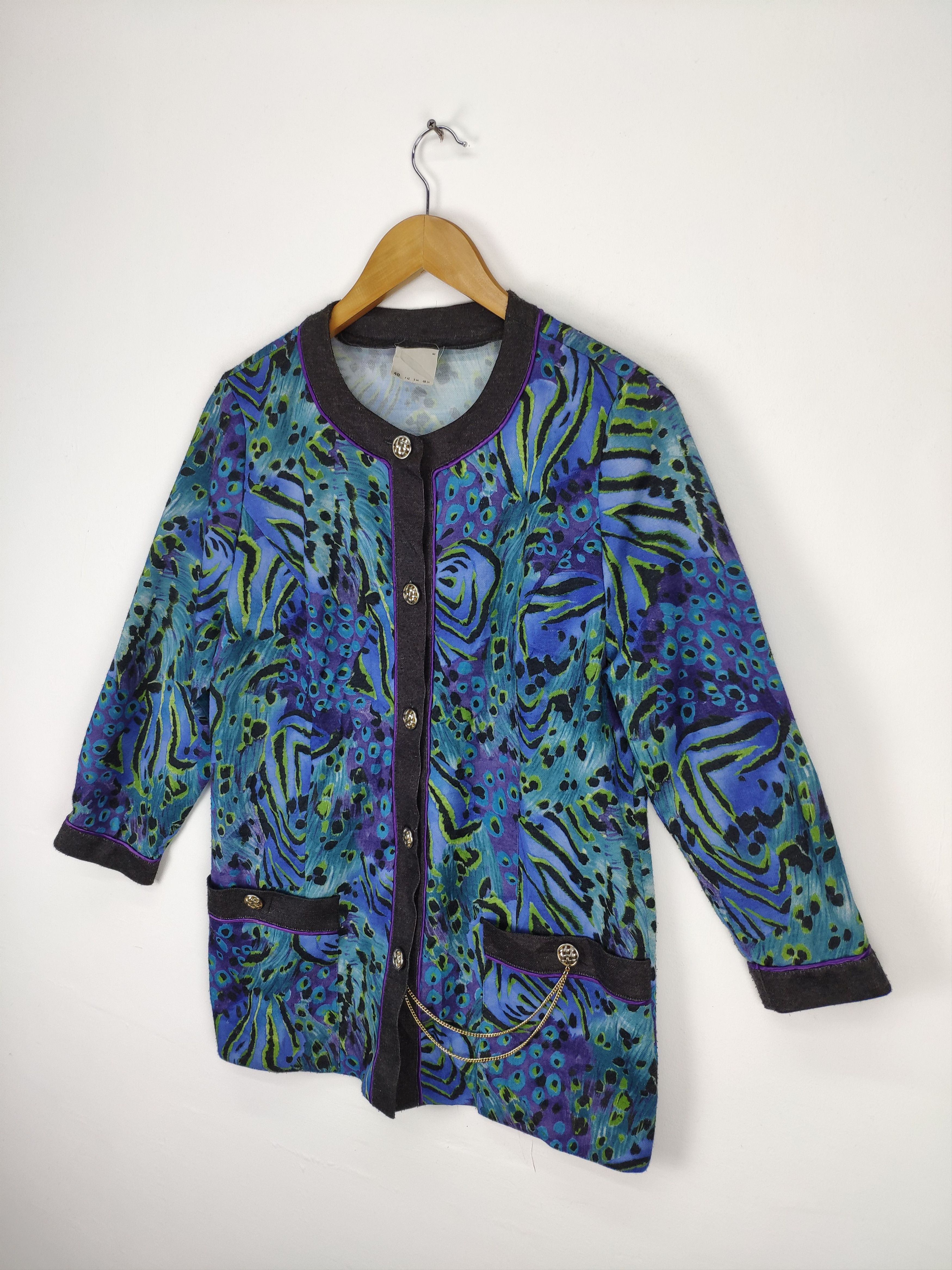 Japanese Brand Vintage Cardigan Women All Over Print Size M / US 6-8 / IT 42-44 - 2 Thumbnail