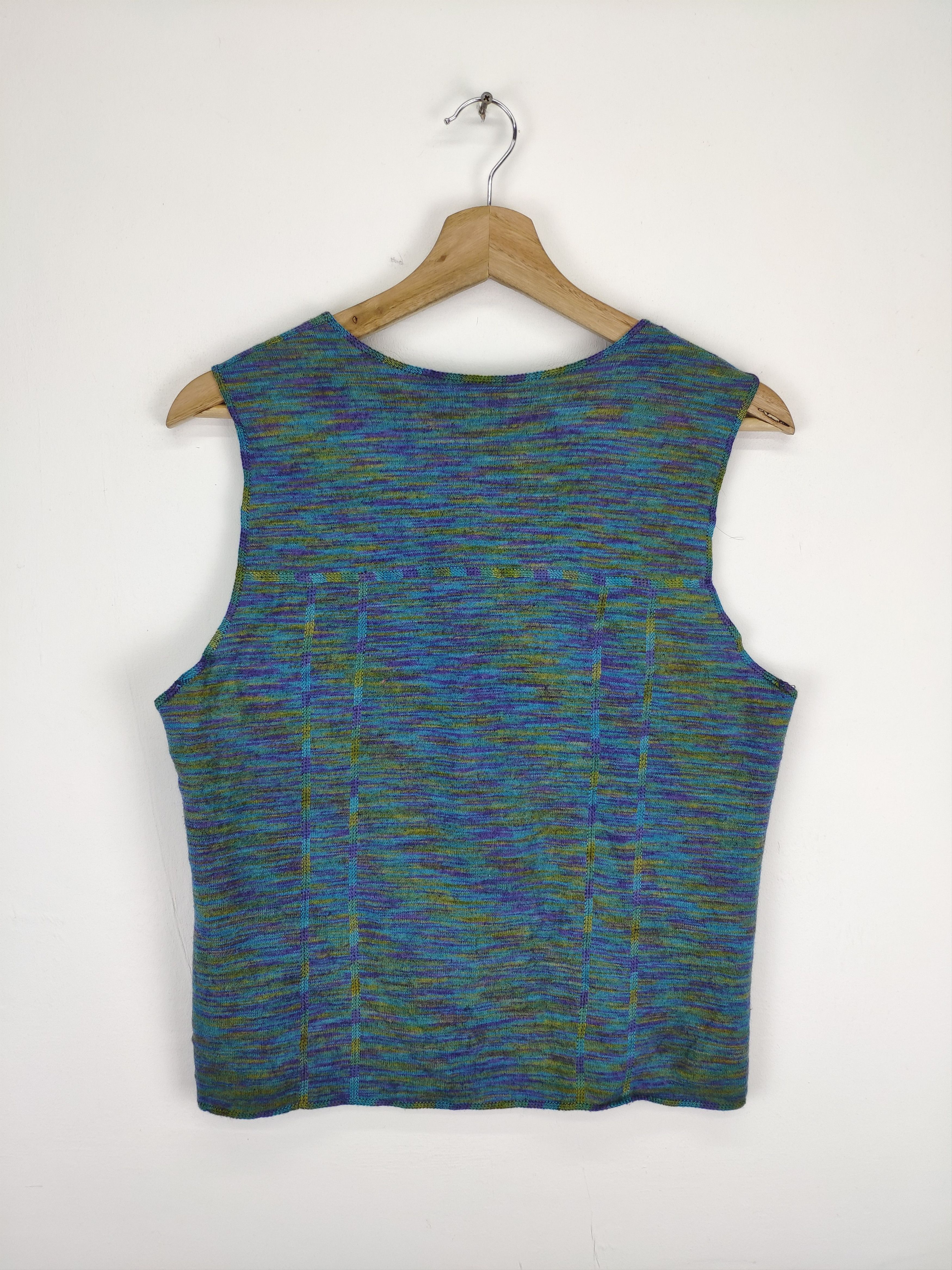 Aran Isles Knitwear × Japanese Brand × Vintage Vintage Wool Knit Cardigan Vest Reversible Size S / US 4 / IT 40 - 6 Thumbnail