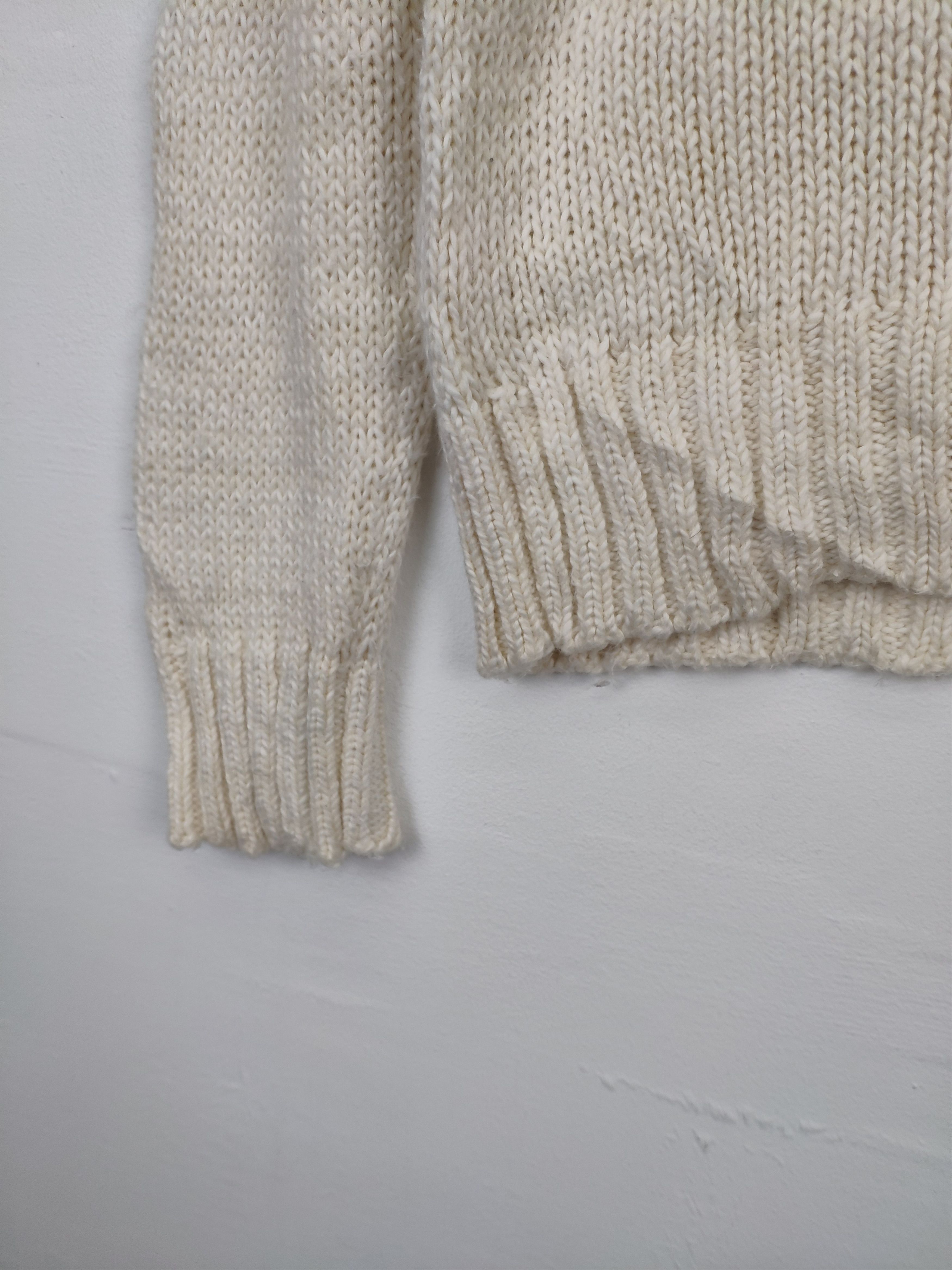 Aran Isles Knitwear × Japanese Brand Vintage Knit Cardigan Hoodie Fishnet by MELMO Size M / US 6-8 / IT 42-44 - 13 Thumbnail