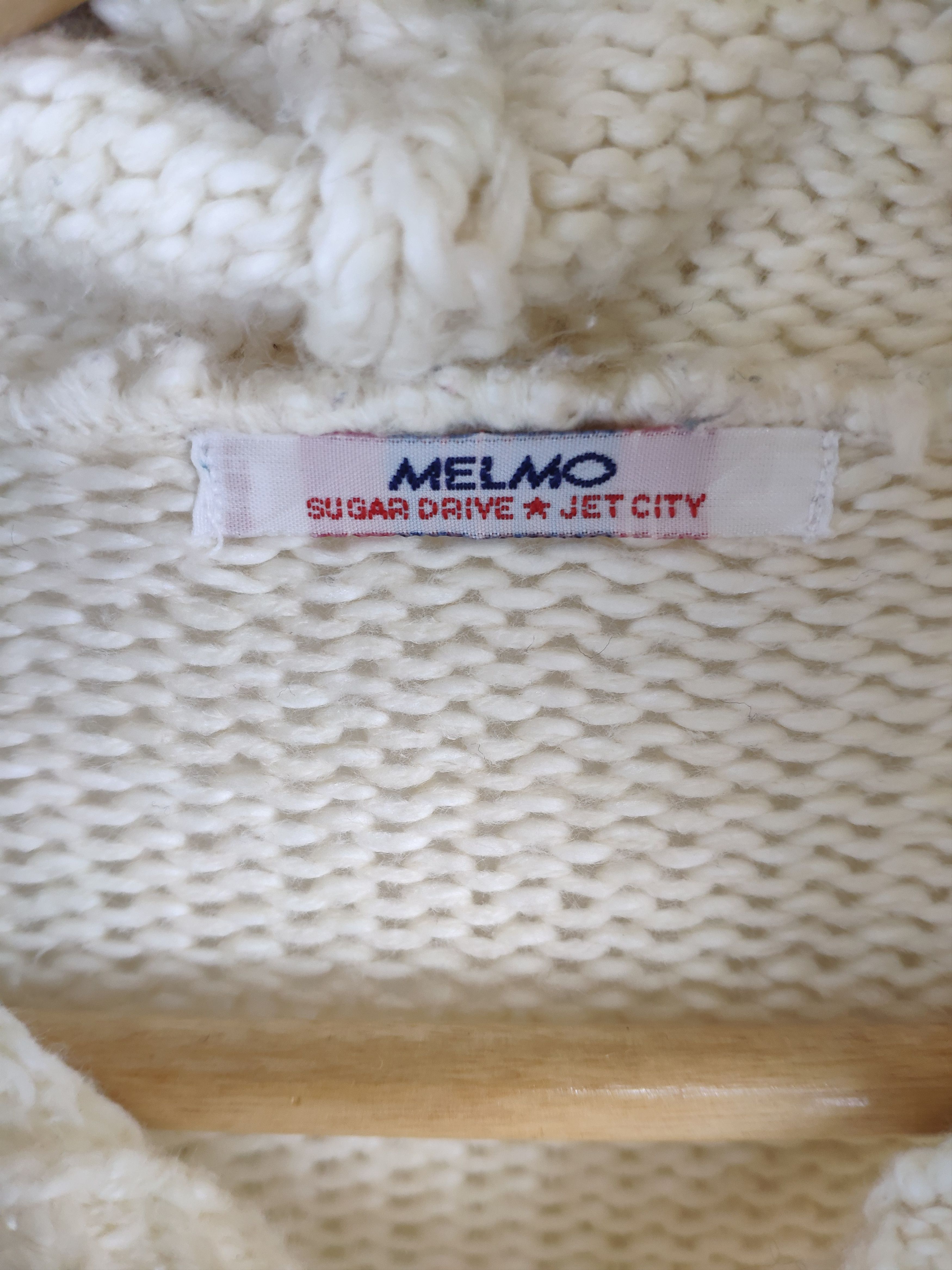 Aran Isles Knitwear × Japanese Brand Vintage Knit Cardigan Hoodie Fishnet by MELMO Size M / US 6-8 / IT 42-44 - 3 Thumbnail