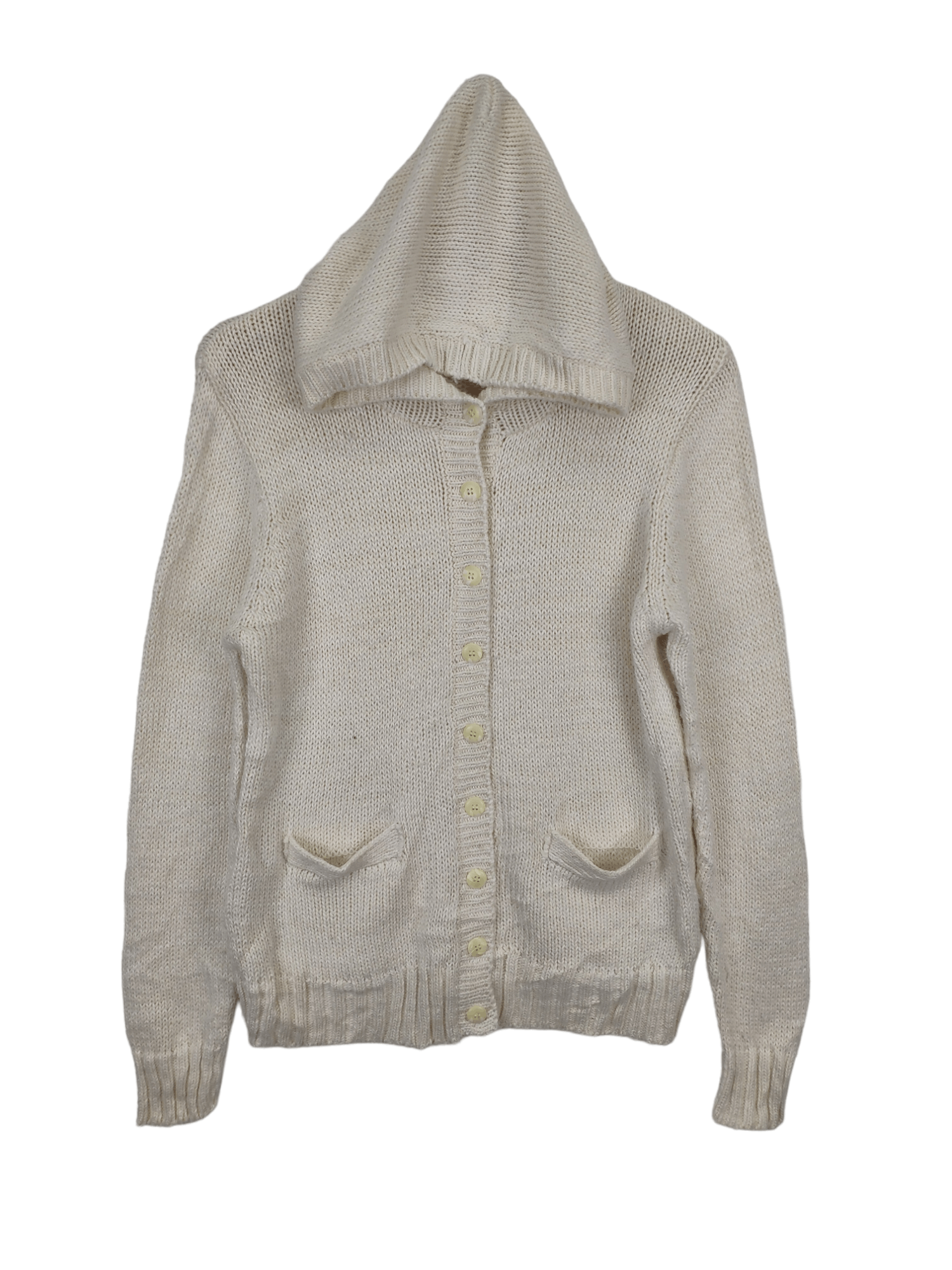 Aran Isles Knitwear × Japanese Brand Vintage Knit Cardigan Hoodie Fishnet by MELMO Size M / US 6-8 / IT 42-44 - 1 Thumbnail