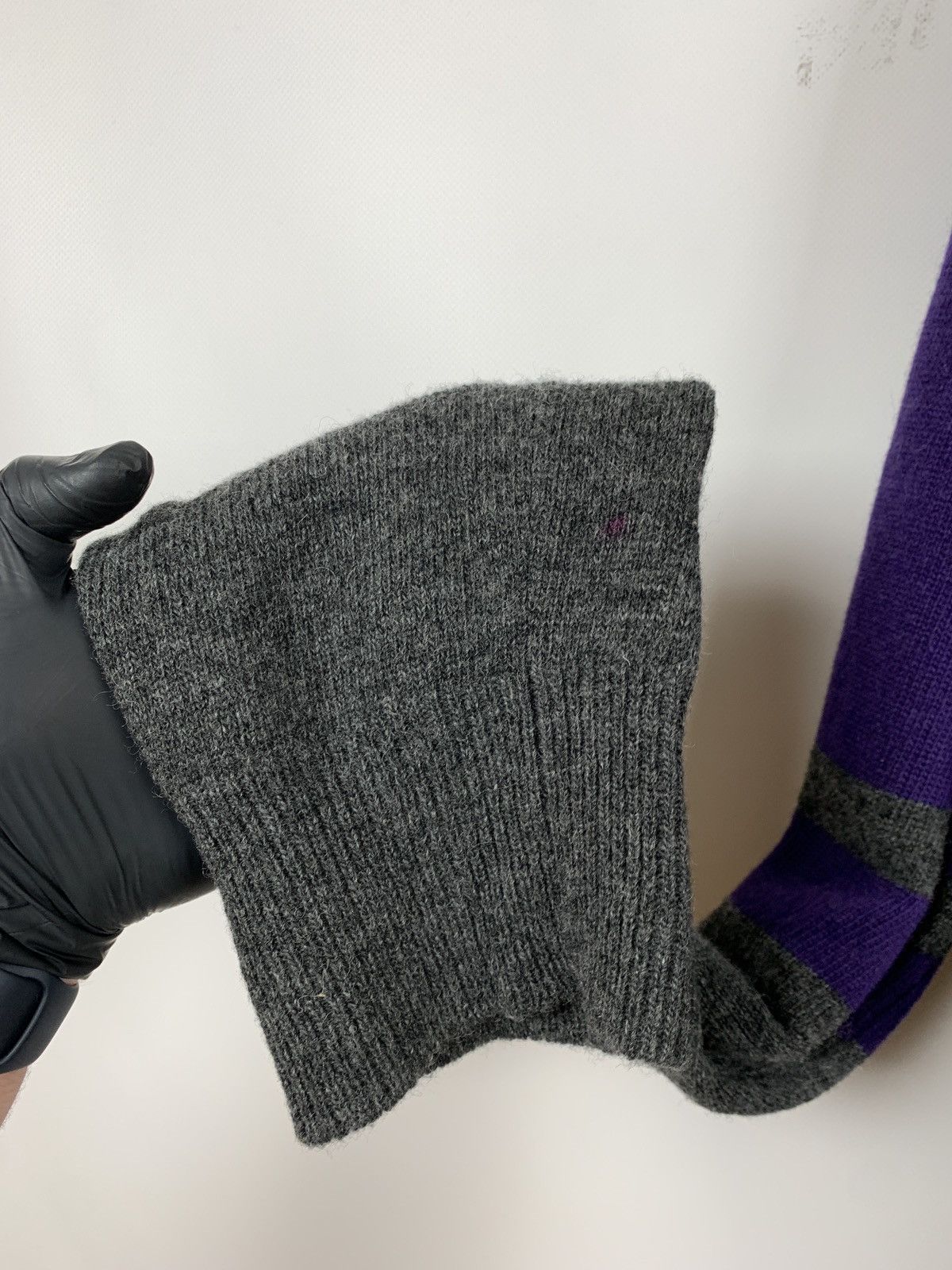 Evisu Evisu Wool Purple/Grey Cardigan Sweater Size US XL / EU 56 / 4 - 18 Thumbnail