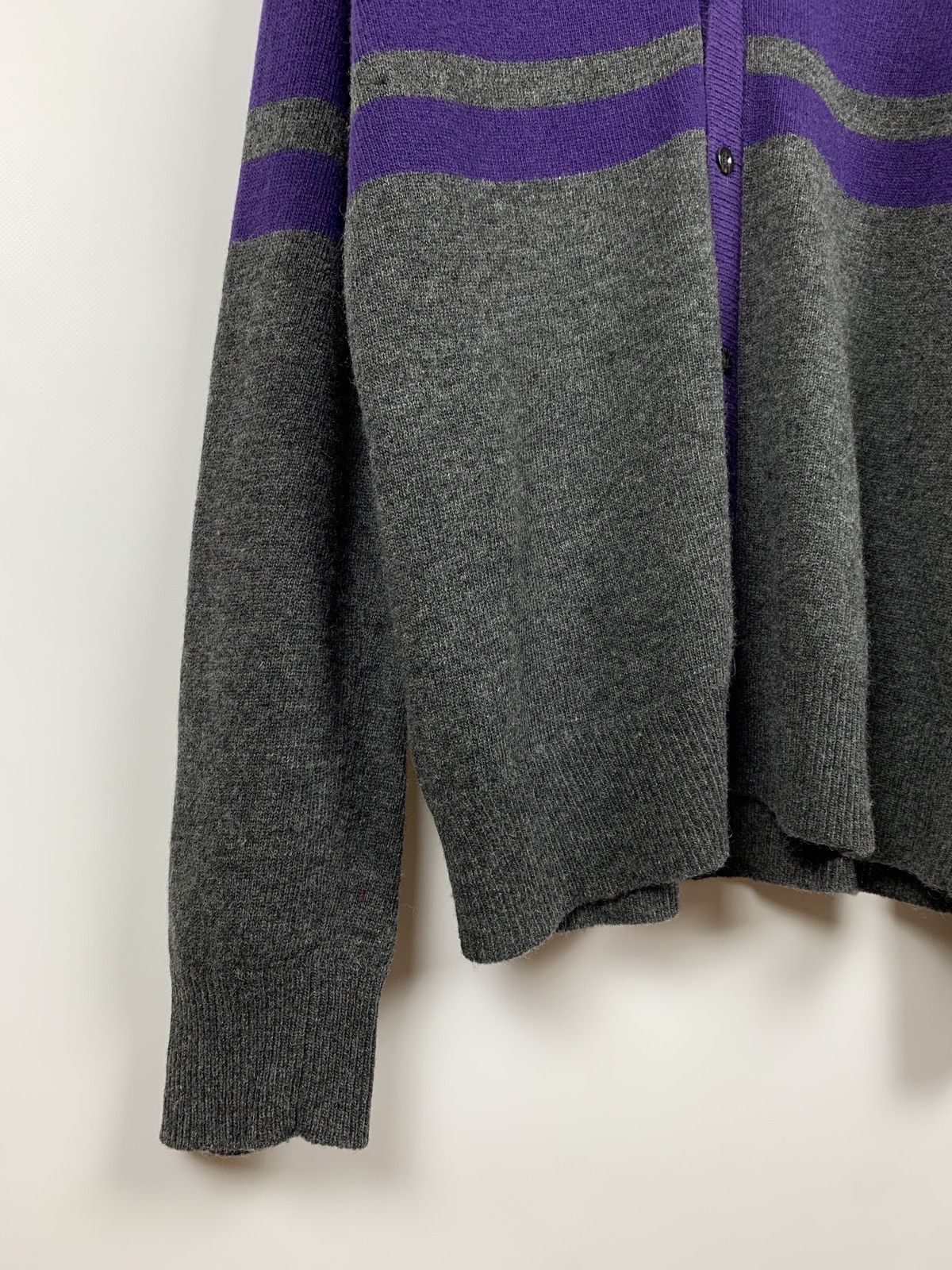 Evisu Evisu Wool Purple/Grey Cardigan Sweater Size US XL / EU 56 / 4 - 9 Thumbnail