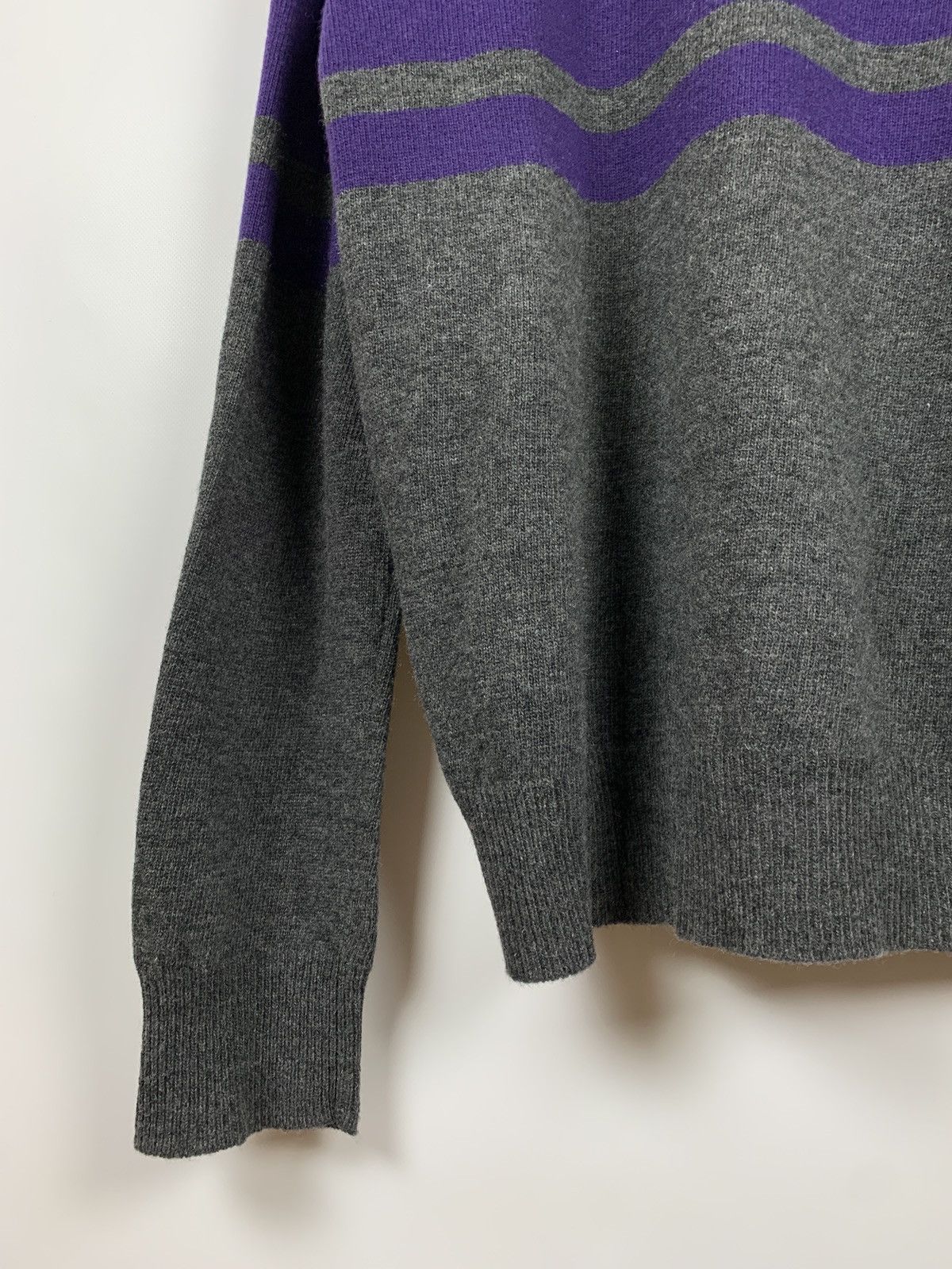 Evisu Evisu Wool Purple/Grey Cardigan Sweater Size US XL / EU 56 / 4 - 14 Thumbnail