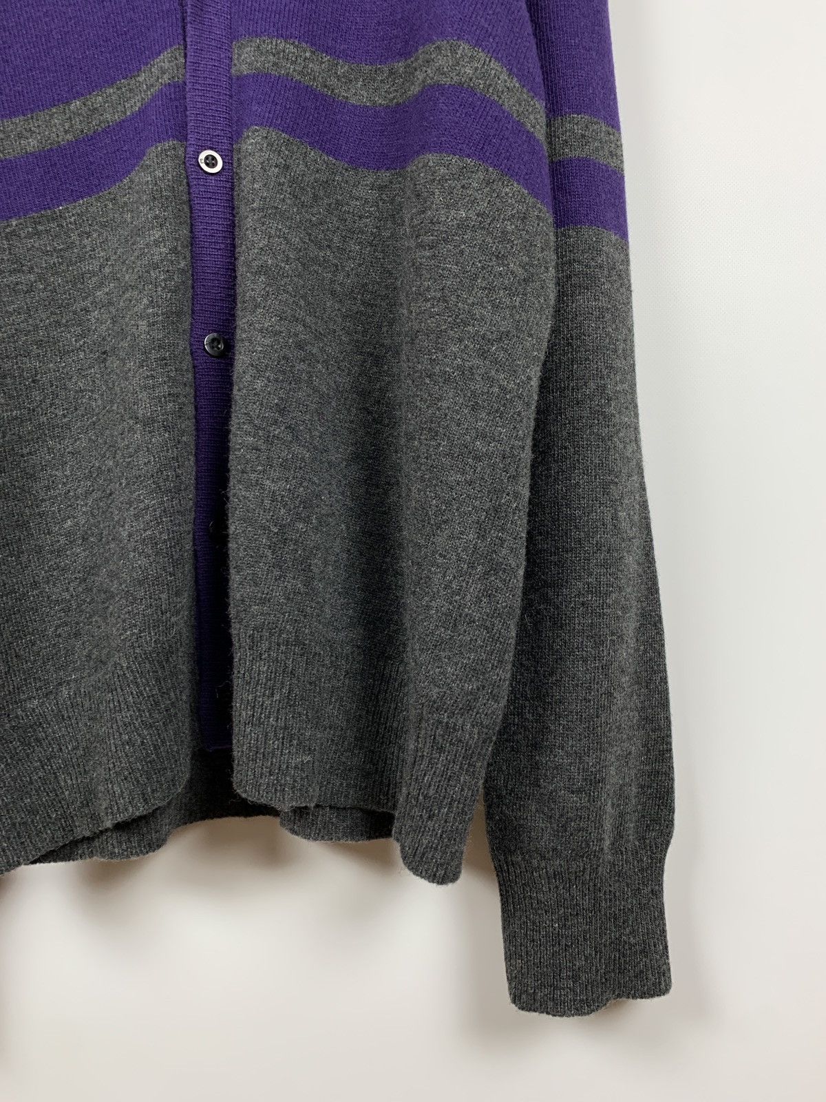 Evisu Evisu Wool Purple/Grey Cardigan Sweater Size US XL / EU 56 / 4 - 10 Thumbnail