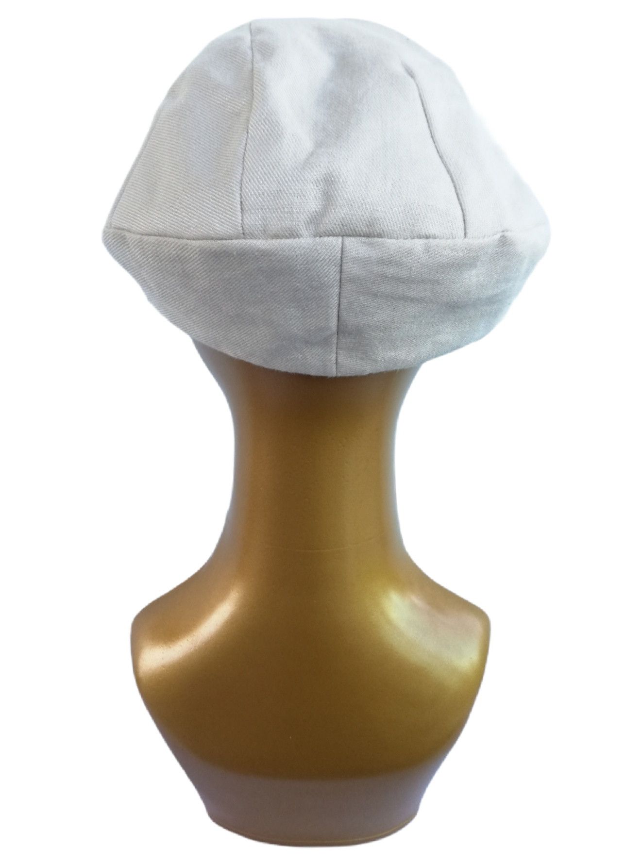 CA4LA 🔥Ca4la Linen / Ramie Crown Cow Skin Beige Newsboy Cap🔥 Size ONE SIZE - 4 Thumbnail