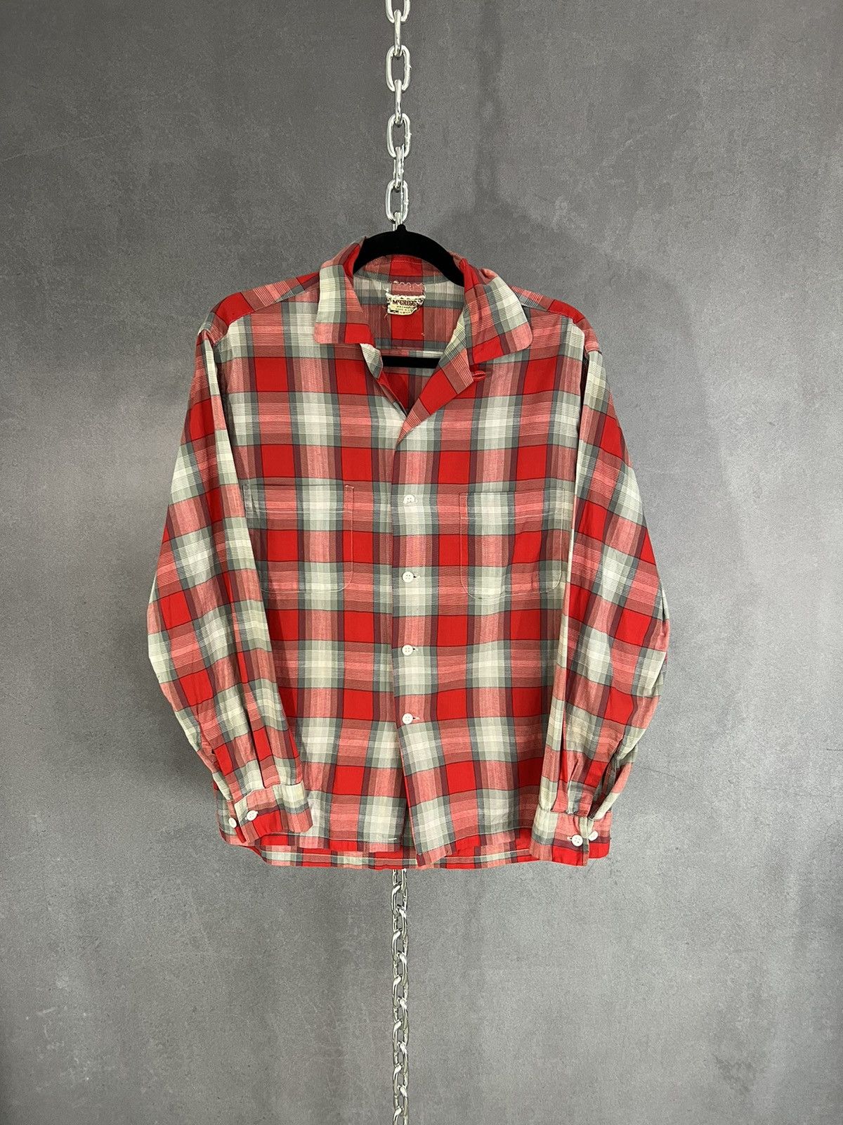McGregor 40s 50s mcgregor shadow plaid cotton loop collar shirt Size US L / EU 52-54 / 3 - 1 Thumbnail