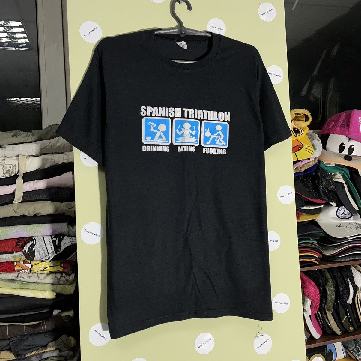 Vintage Vintage Y2K Spanish Triathlon Graphic Tee Streetwear Baggy L Size US L / EU 52-54 / 3 - 3 Thumbnail