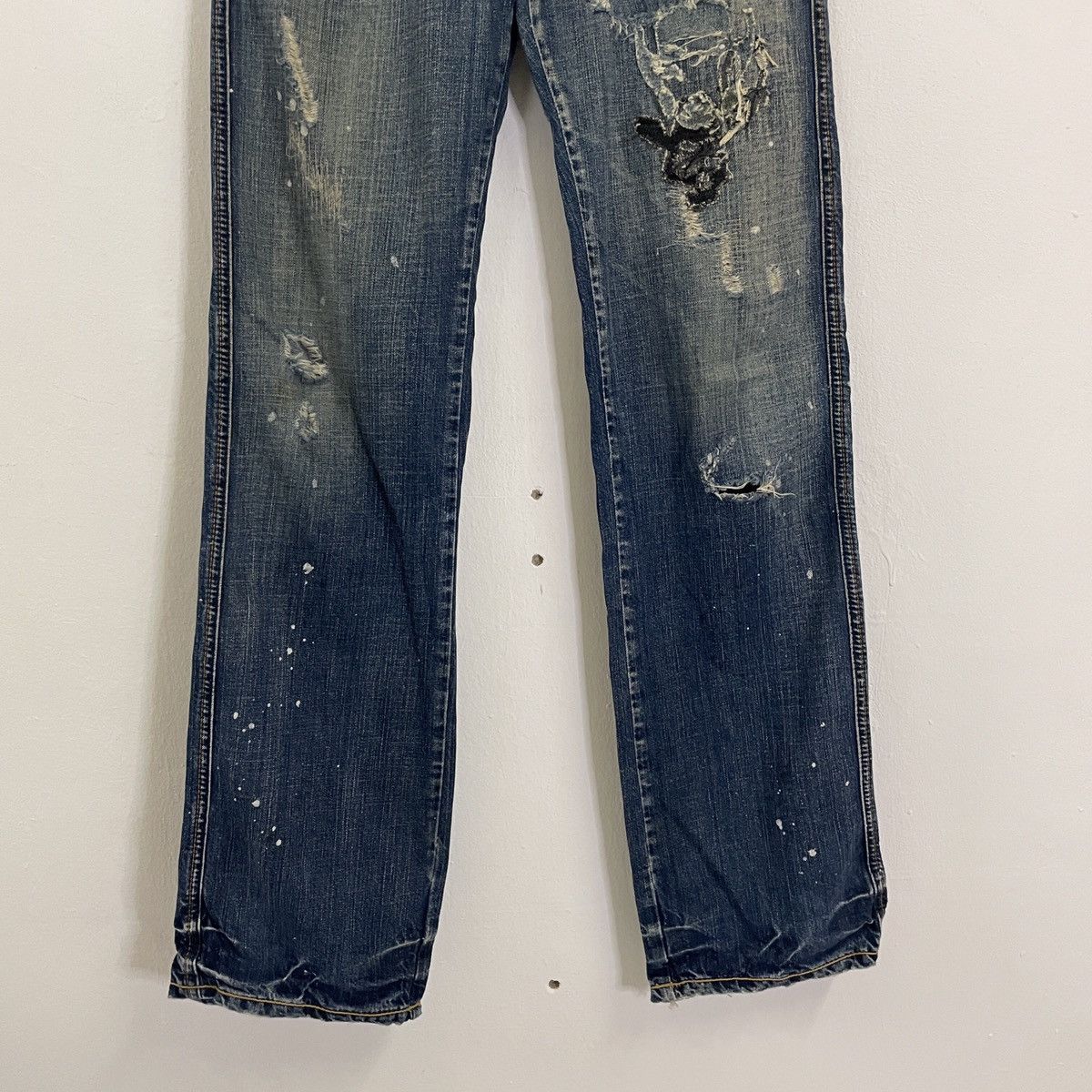Japanese Brand Vintage Bonaventure Diamond Button Distressed Denim Jeans Size US 32 / EU 48 - 4 Thumbnail