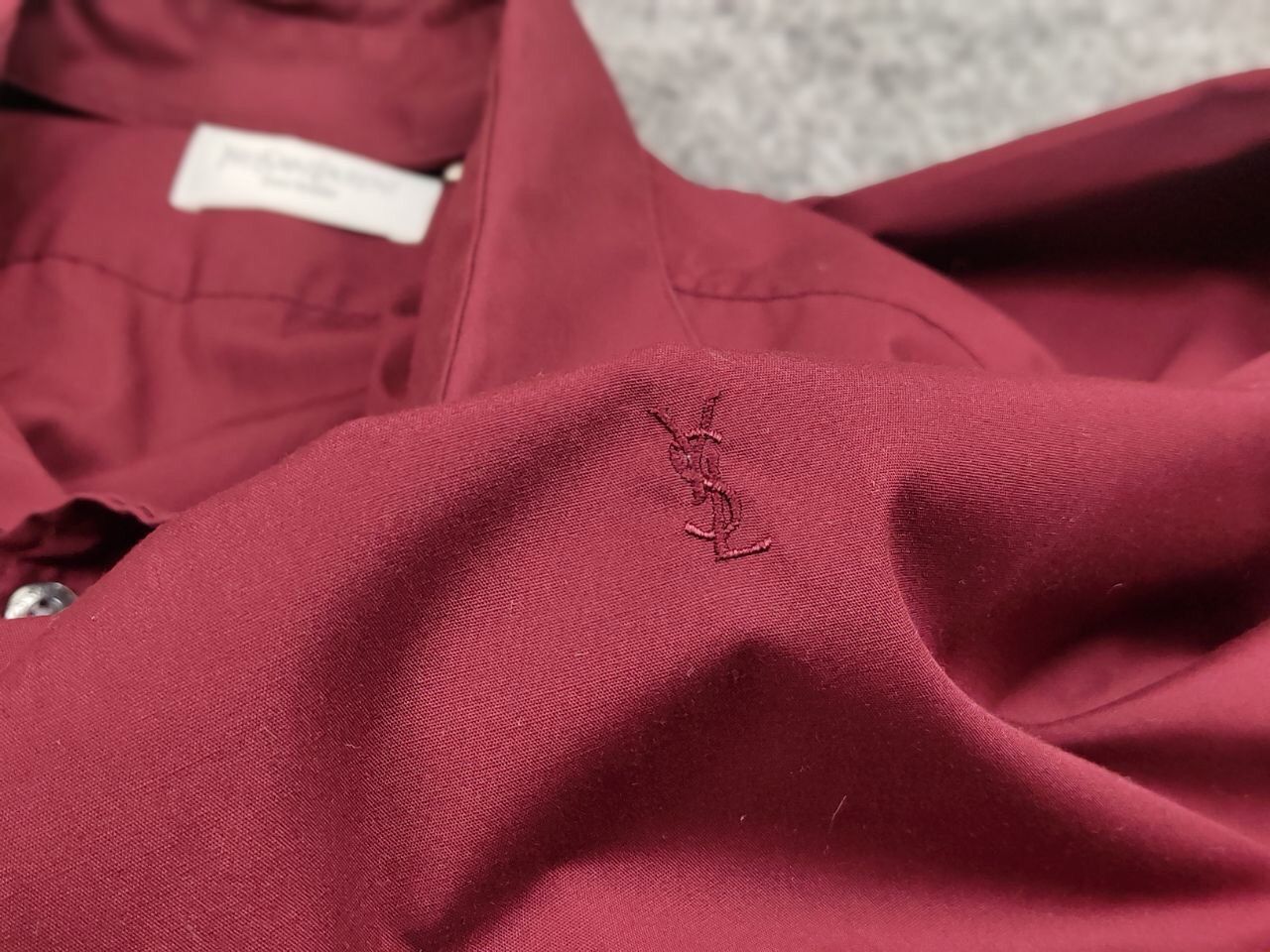 Yves Saint Laurent Vintage 90's Yves Saint Laurent Burgundy Logo Classic Button Size US XL / EU 56 / 4 - 15 Thumbnail