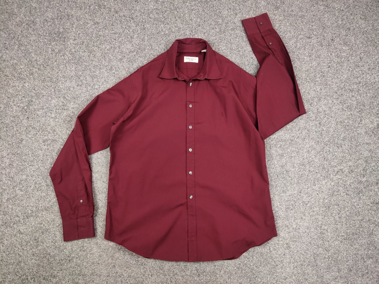 Yves Saint Laurent Vintage 90's Yves Saint Laurent Burgundy Logo Classic Button Size US XL / EU 56 / 4 - 12 Thumbnail