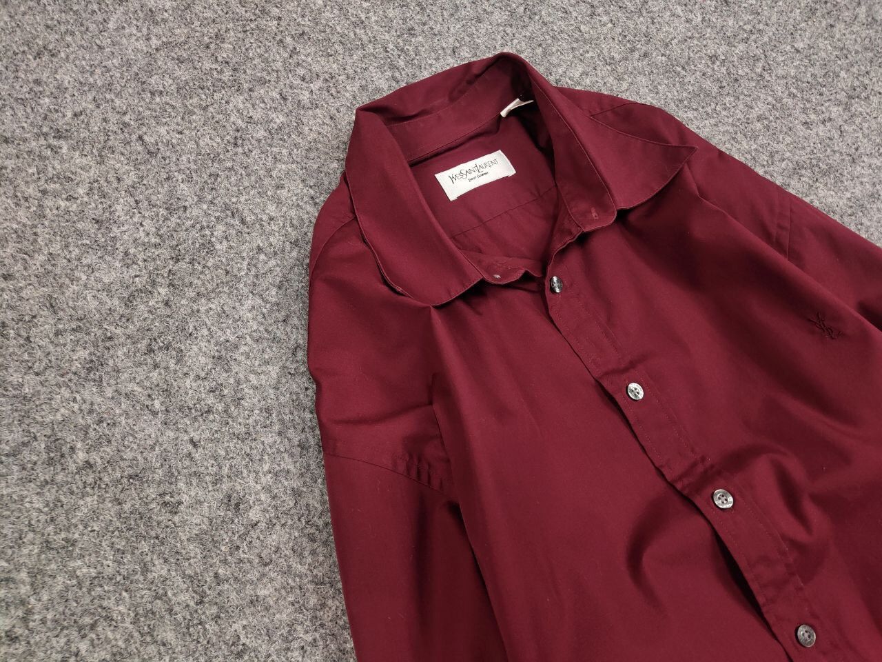 Yves Saint Laurent Vintage 90's Yves Saint Laurent Burgundy Logo Classic Button Size US XL / EU 56 / 4 - 7 Thumbnail