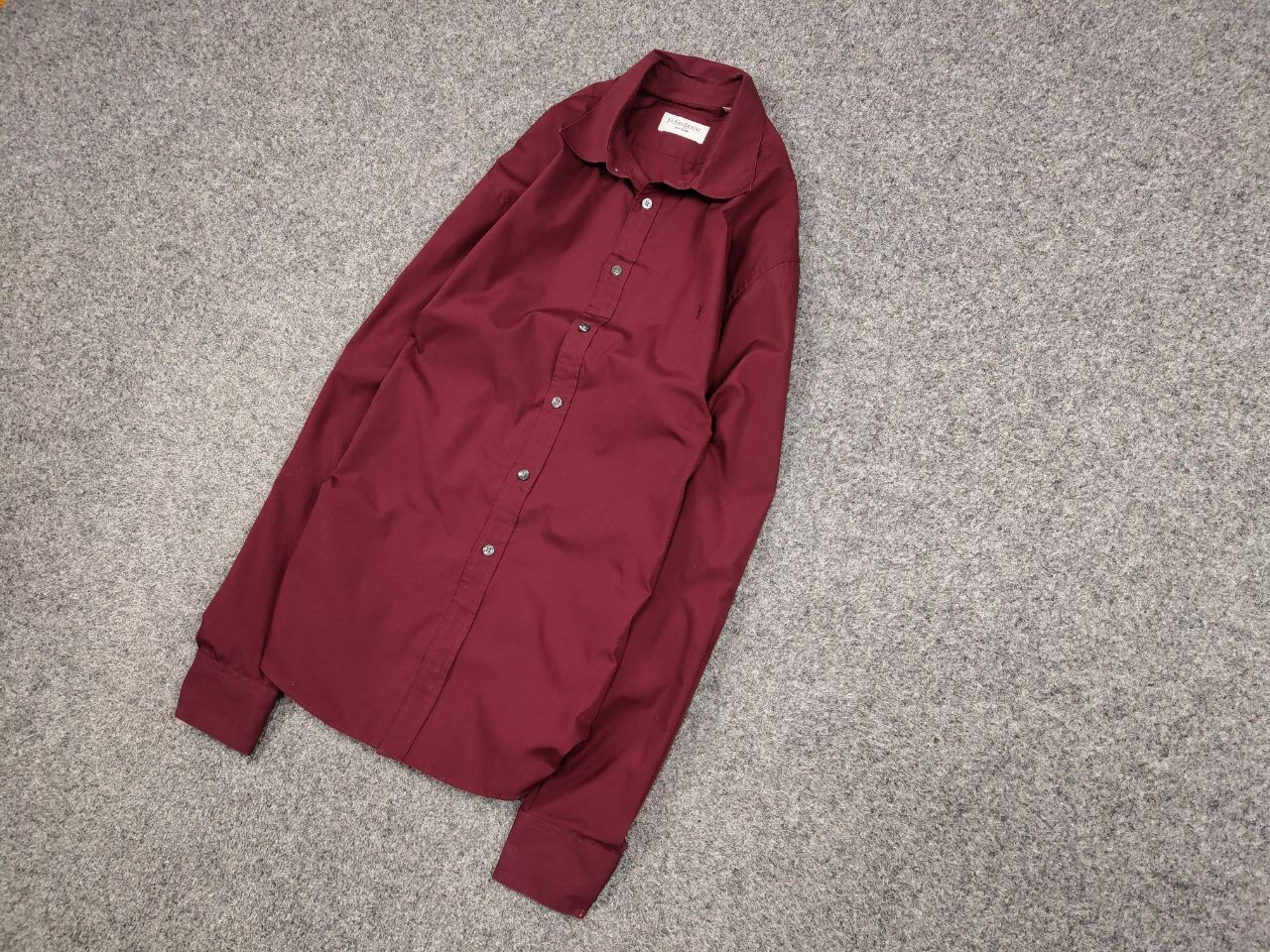 Yves Saint Laurent Vintage 90's Yves Saint Laurent Burgundy Logo Classic Button Size US XL / EU 56 / 4 - 3 Thumbnail
