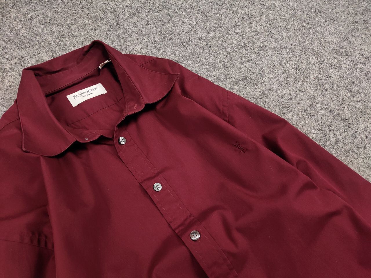 Yves Saint Laurent Vintage 90's Yves Saint Laurent Burgundy Logo Classic Button Size US XL / EU 56 / 4 - 11 Thumbnail